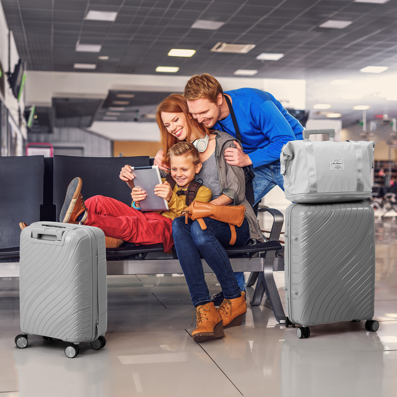 20" Luggage Set 3 Pieces Spinner Wheels Suitcase with Storage Bag & TSA Lock - Picture 22 of 71