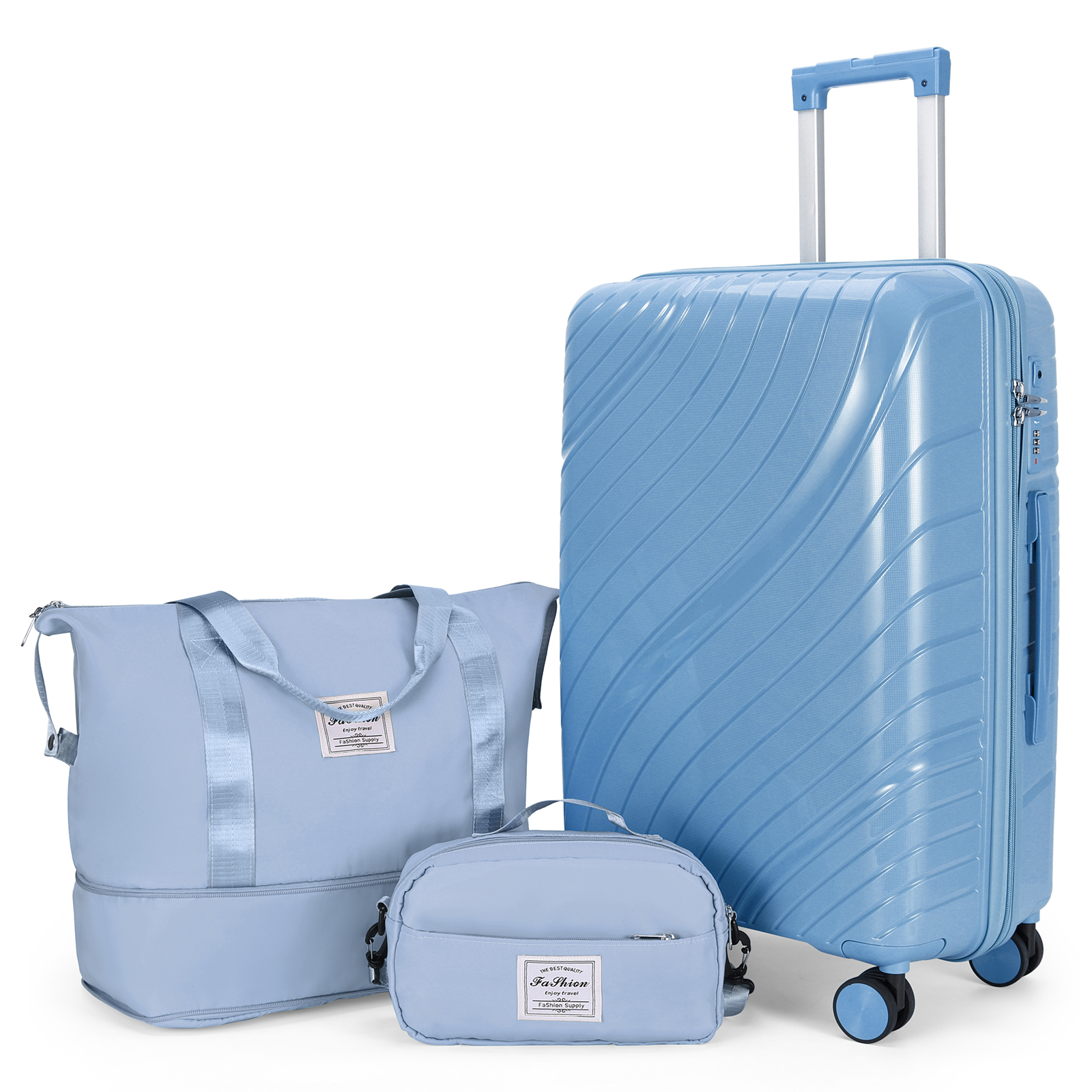 20" Luggage Set 3 Pieces Spinner Wheels Suitcase with Storage Bag & TSA Lock - Picture 24 of 71