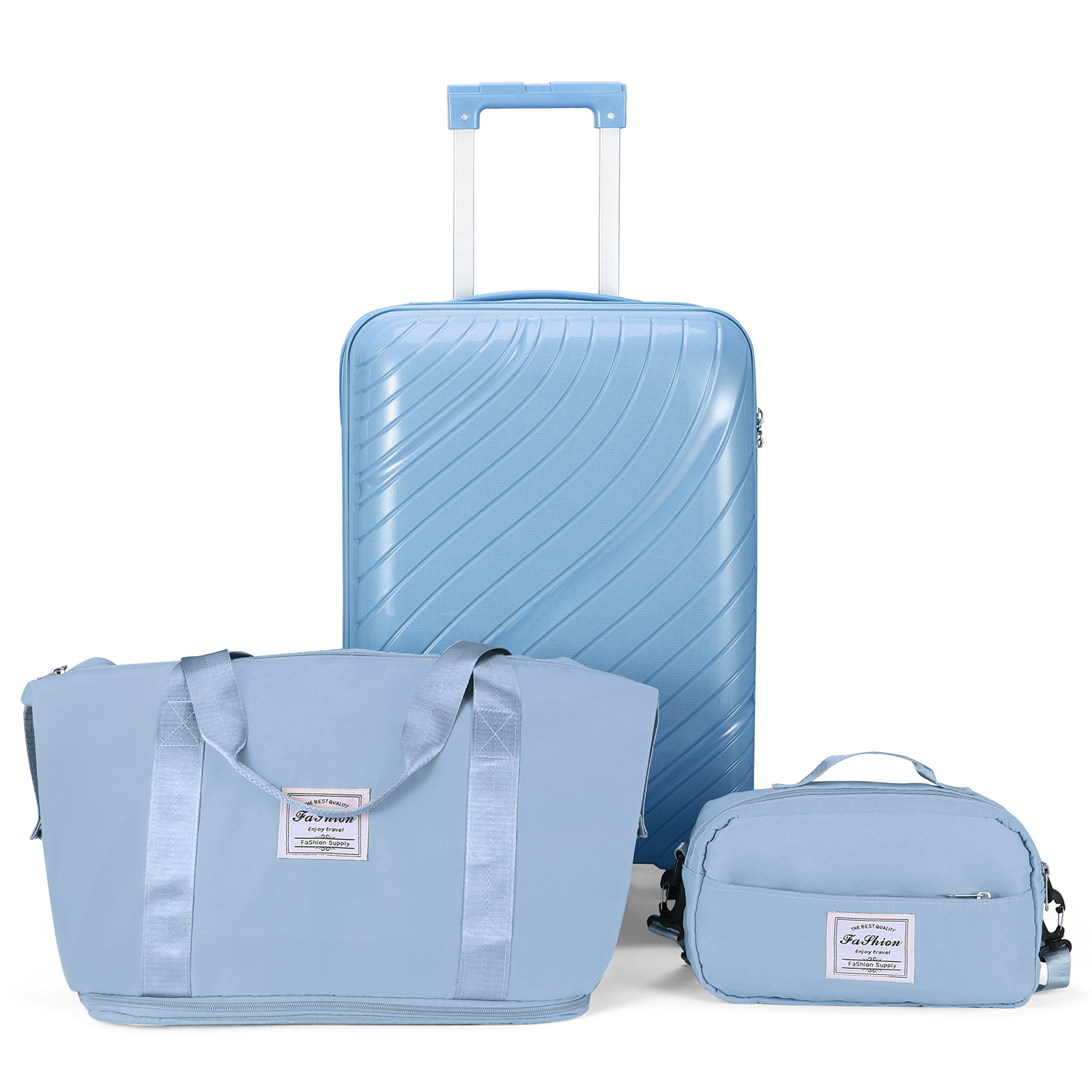 20" Luggage Set 3 Pieces Spinner Wheels Suitcase with Storage Bag & TSA Lock - Picture 25 of 71