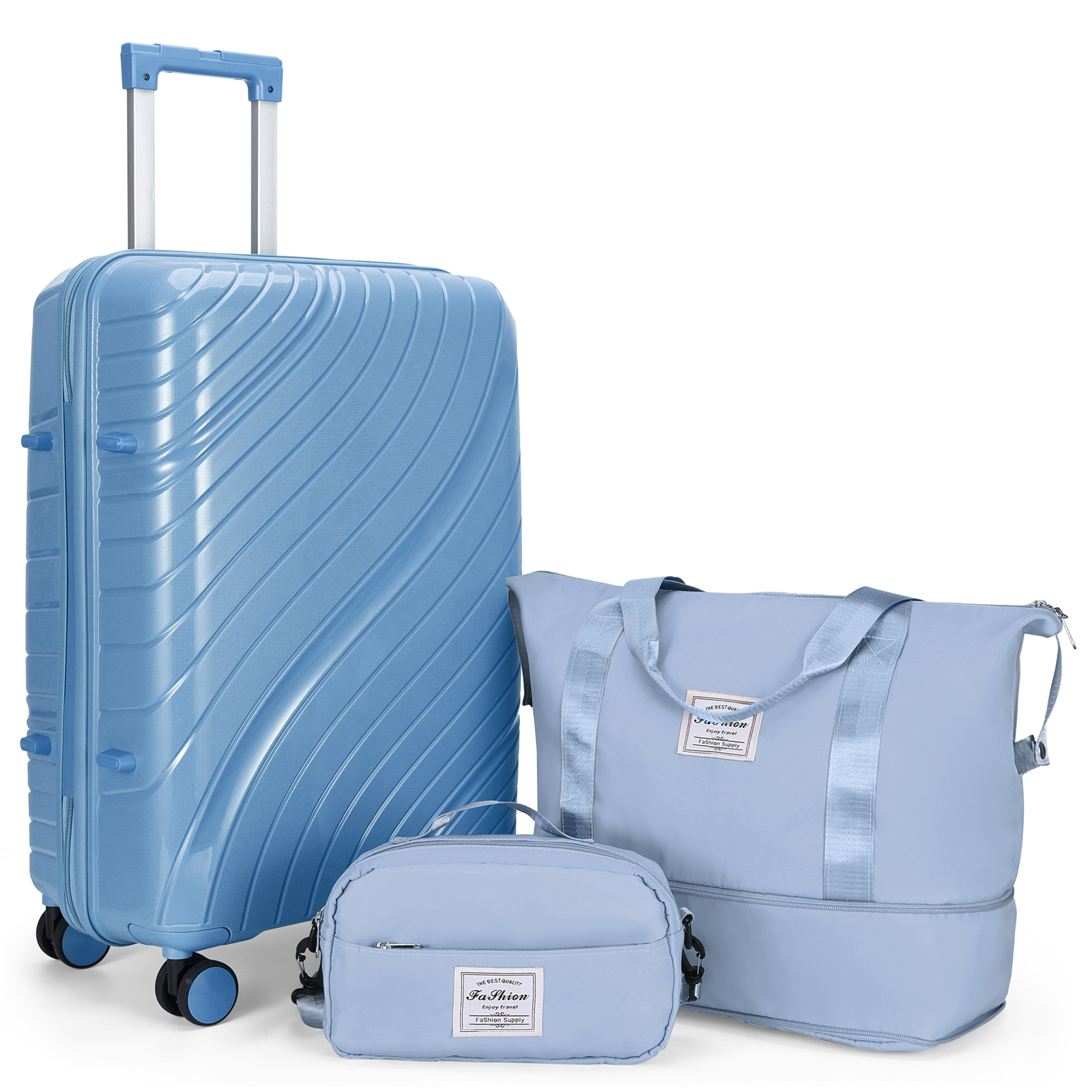 20" Luggage Set 3 Pieces Spinner Wheels Suitcase with Storage Bag & TSA Lock - Picture 26 of 71