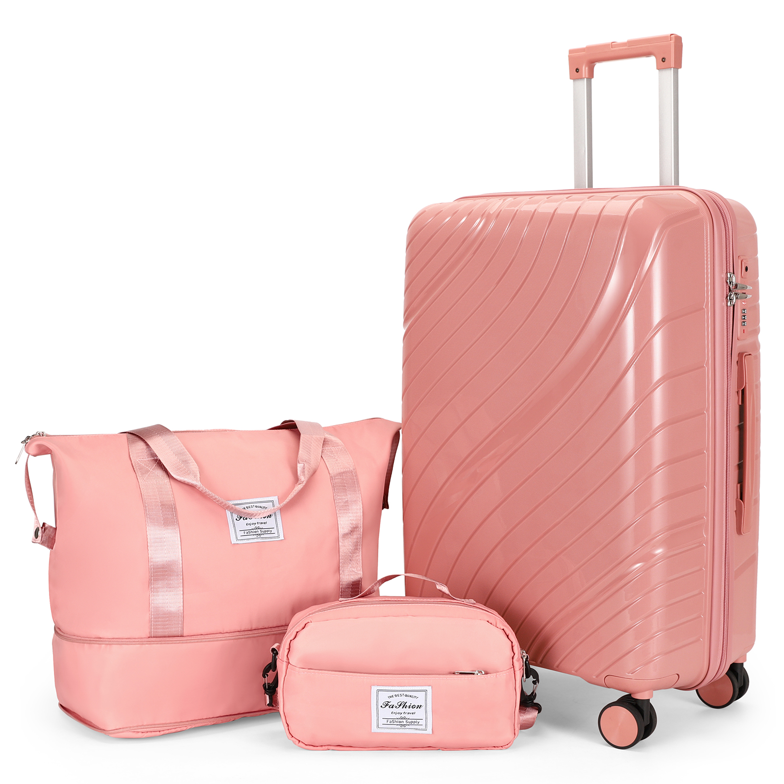 20" Luggage Set 3 Pieces Spinner Wheels Suitcase with Storage Bag & TSA Lock - Picture 48 of 71