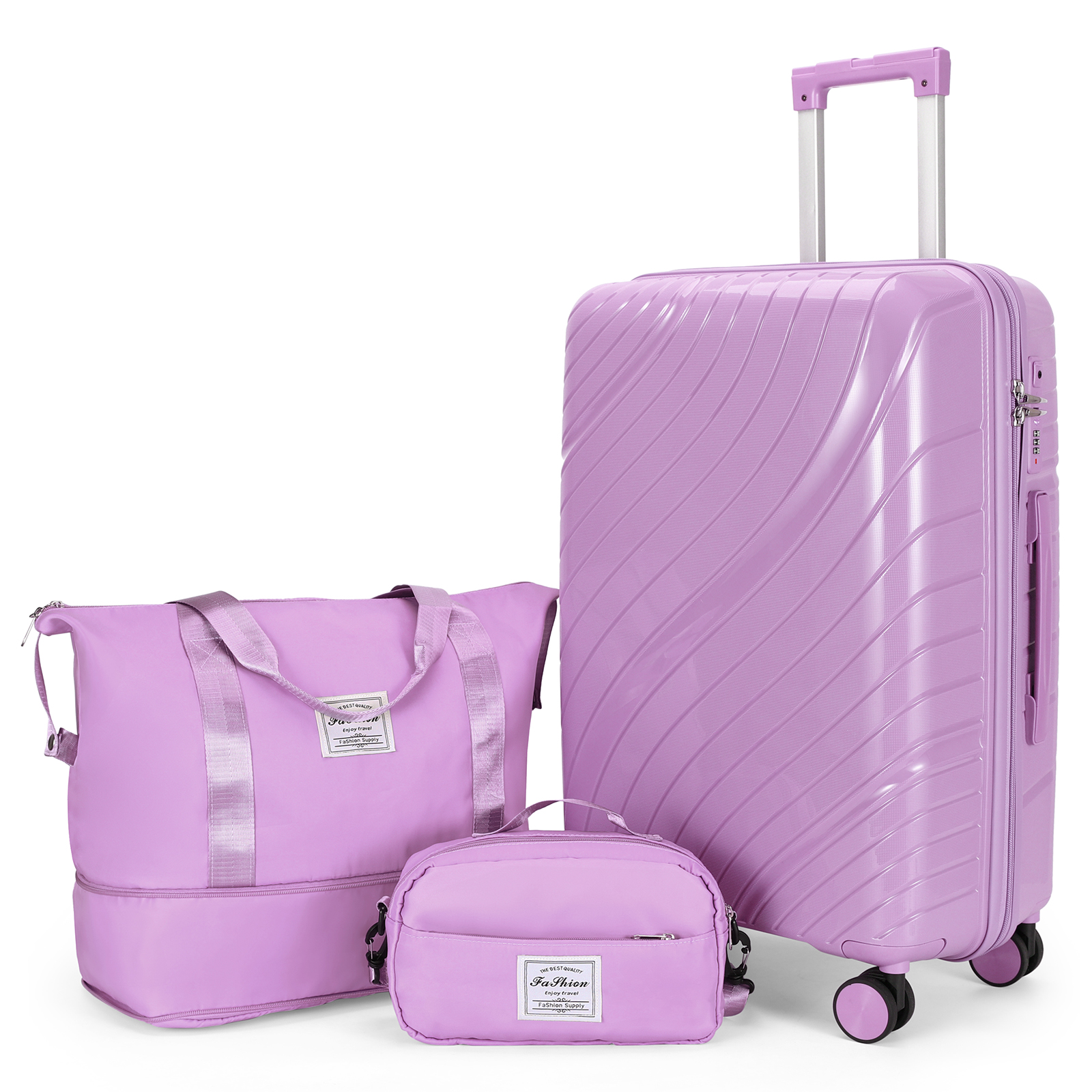 20" Luggage Set 3 Pieces Spinner Wheels Suitcase with Storage Bag & TSA Lock - Picture 62 of 71