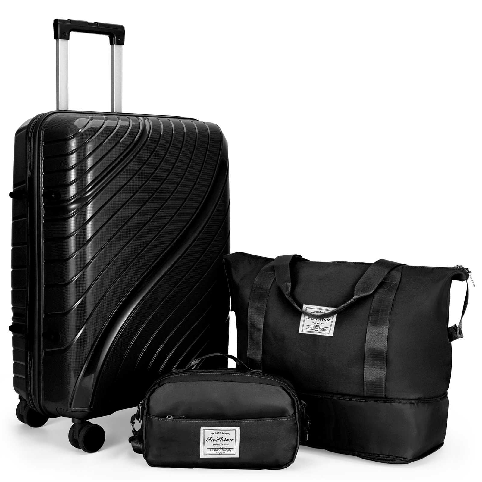 20" Luggage Bag Set Hard Shell Suitcase Wheels with Storage Bag & TSA Lock