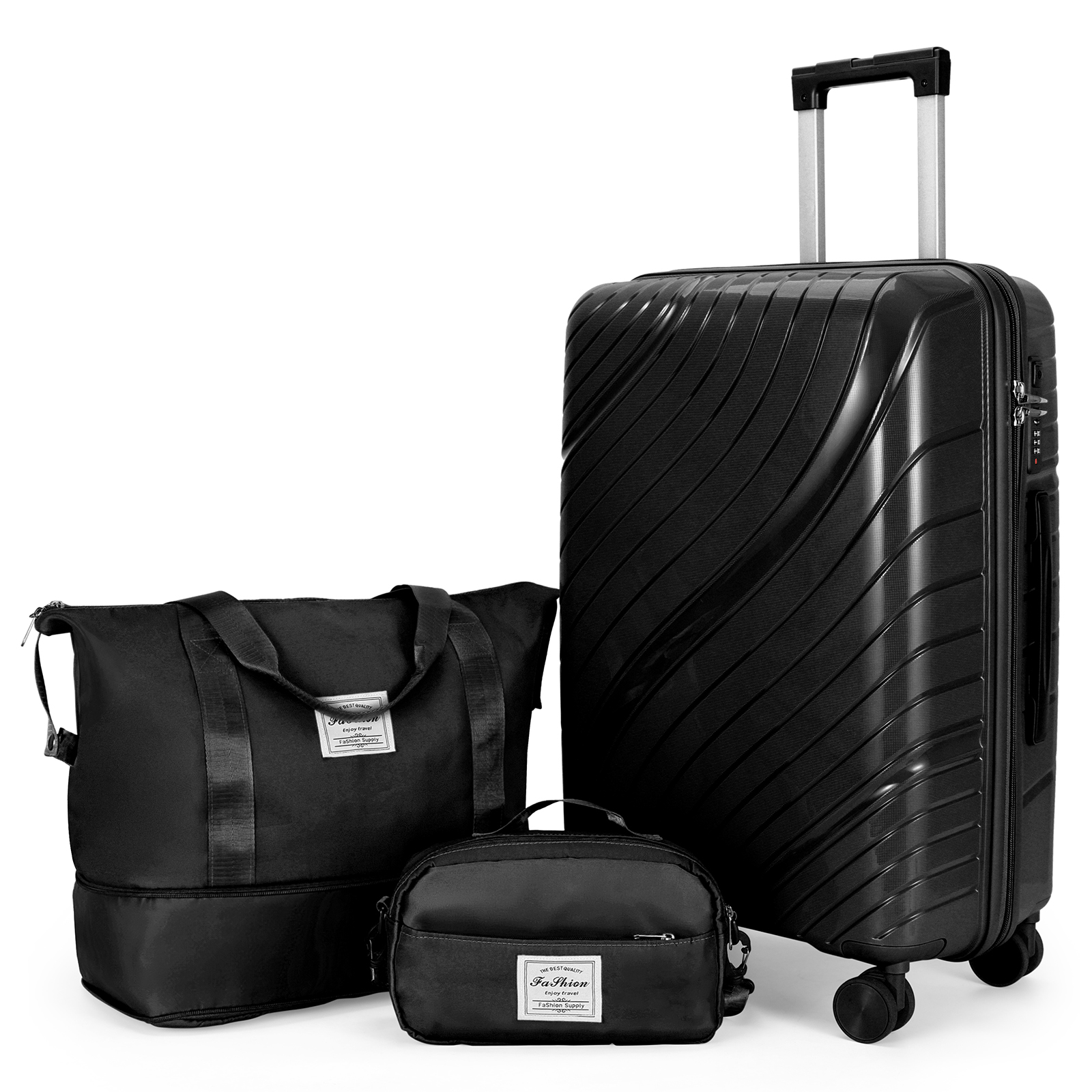 20" Luggage Bag Set Hard Shell Suitcase Wheels with Storage Bag & TSA Lock