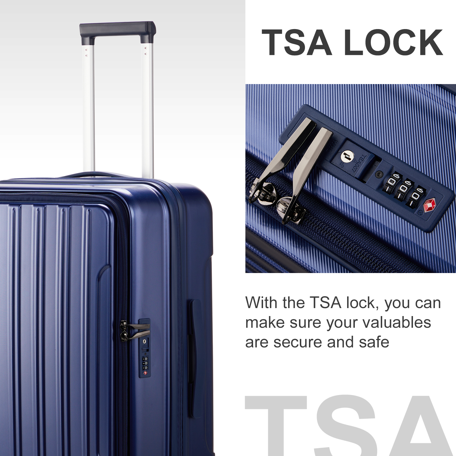 20" Front Open Extensible Luggage Suitcase PC+ABS with USB Port & TSA Lock - Picture 37 of 58