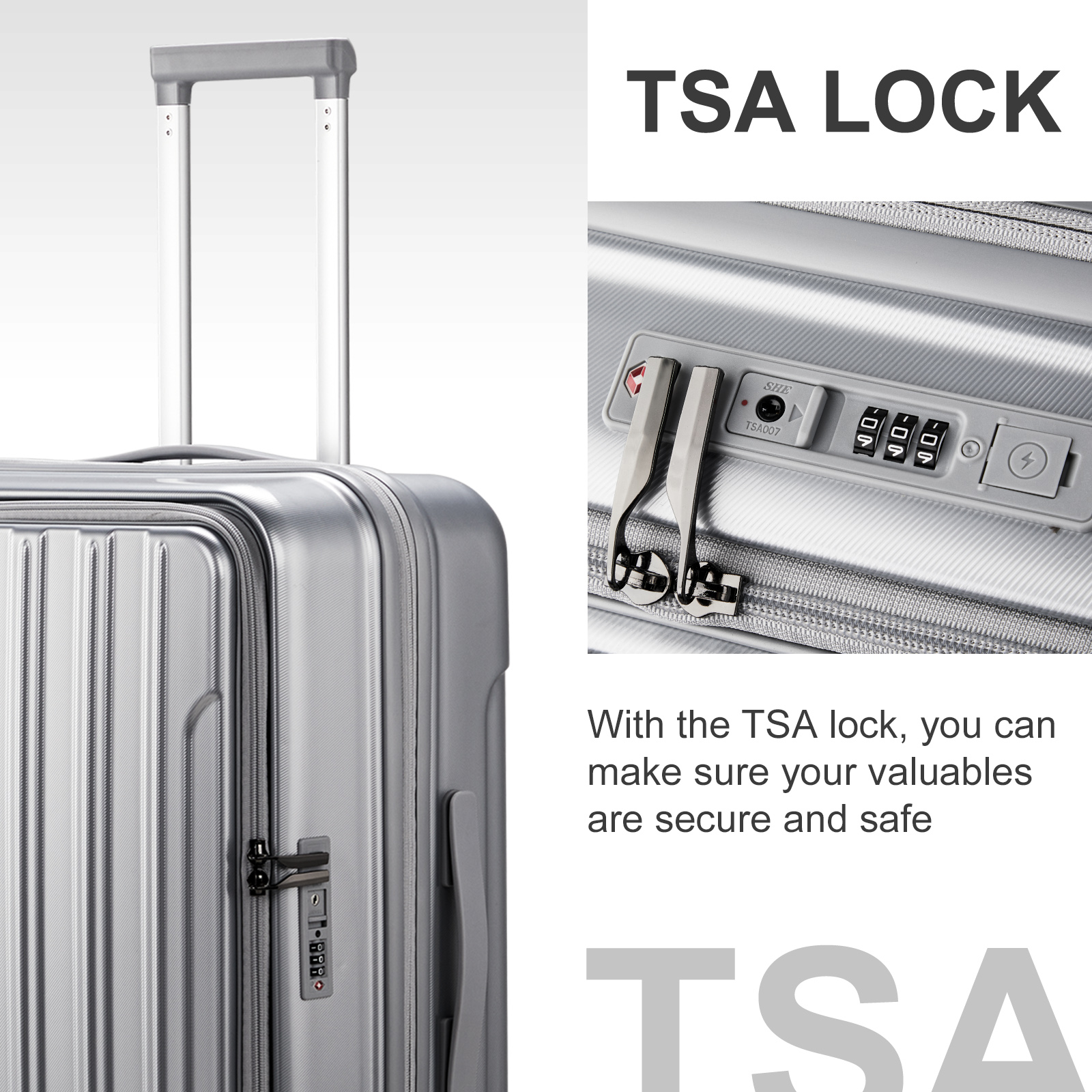 20" Front Open Extensible Luggage Suitcase PC+ABS with USB Port & TSA Lock - Picture 48 of 58