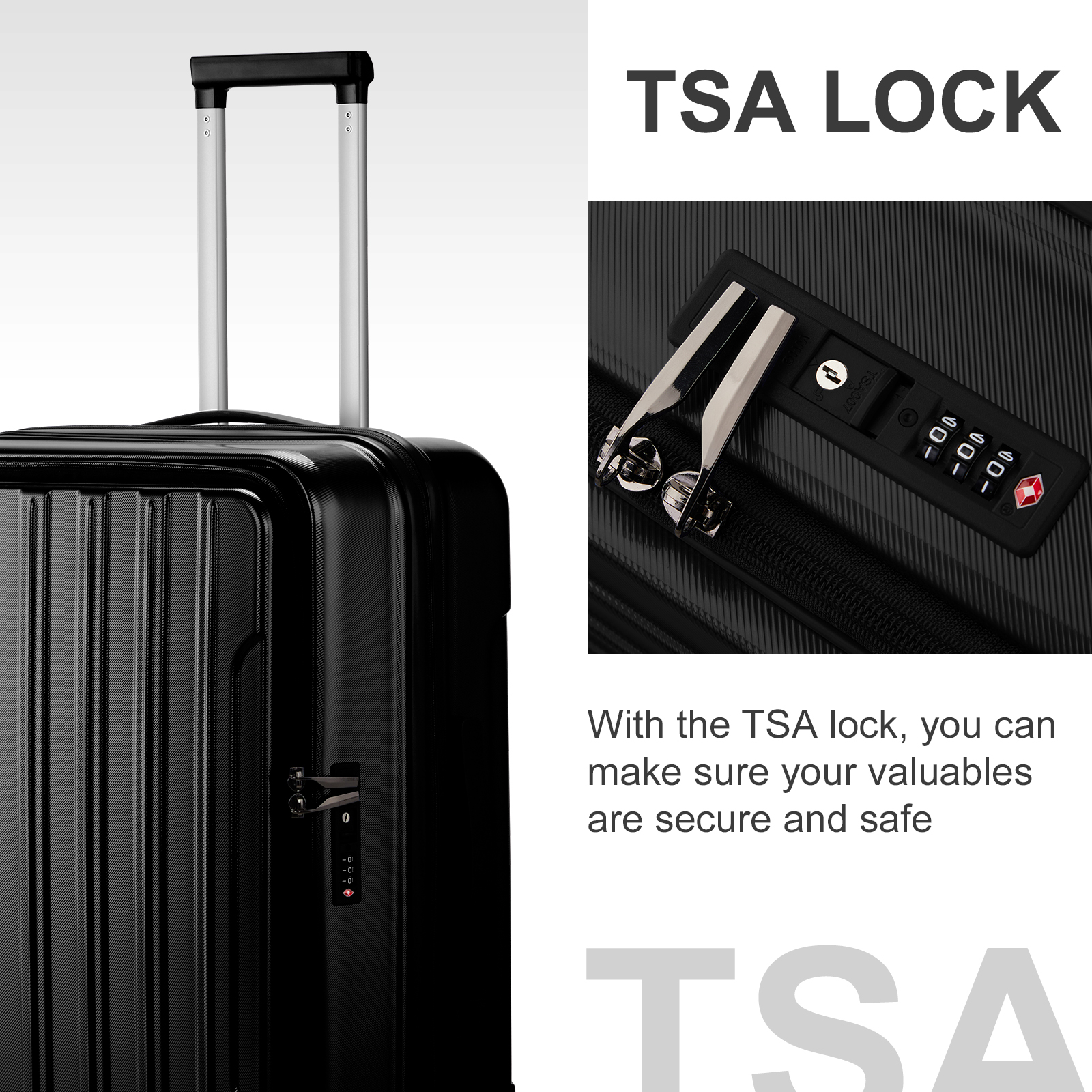 20" Extensible Carry on Luggage USB Port PC+ABS Hard Shell Suitcase Front Pocket - Picture 15 of 58