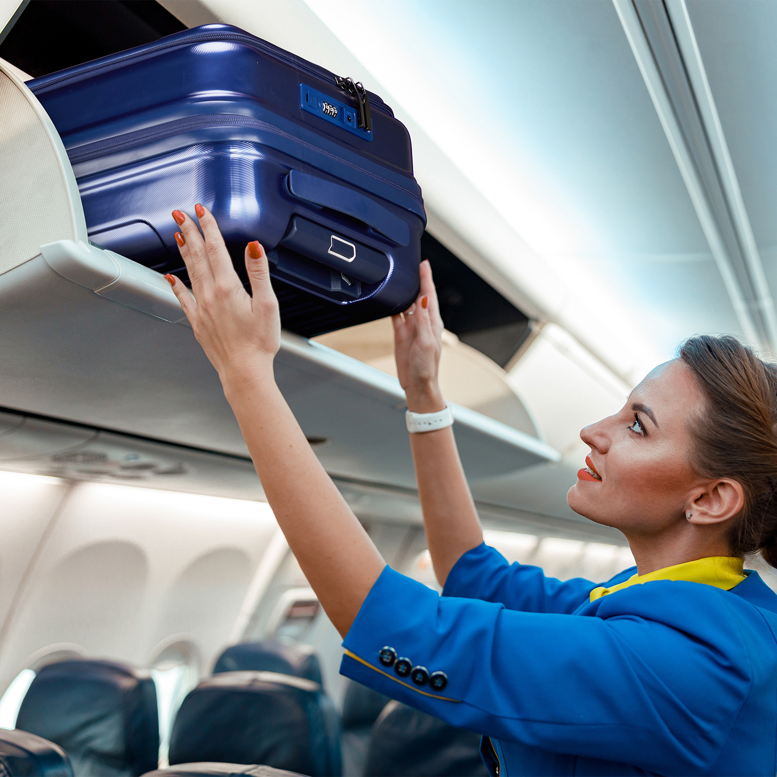 20" Extensible Carry on Luggage USB Port PC+ABS Hard Shell Suitcase Front Pocket - Picture 44 of 58