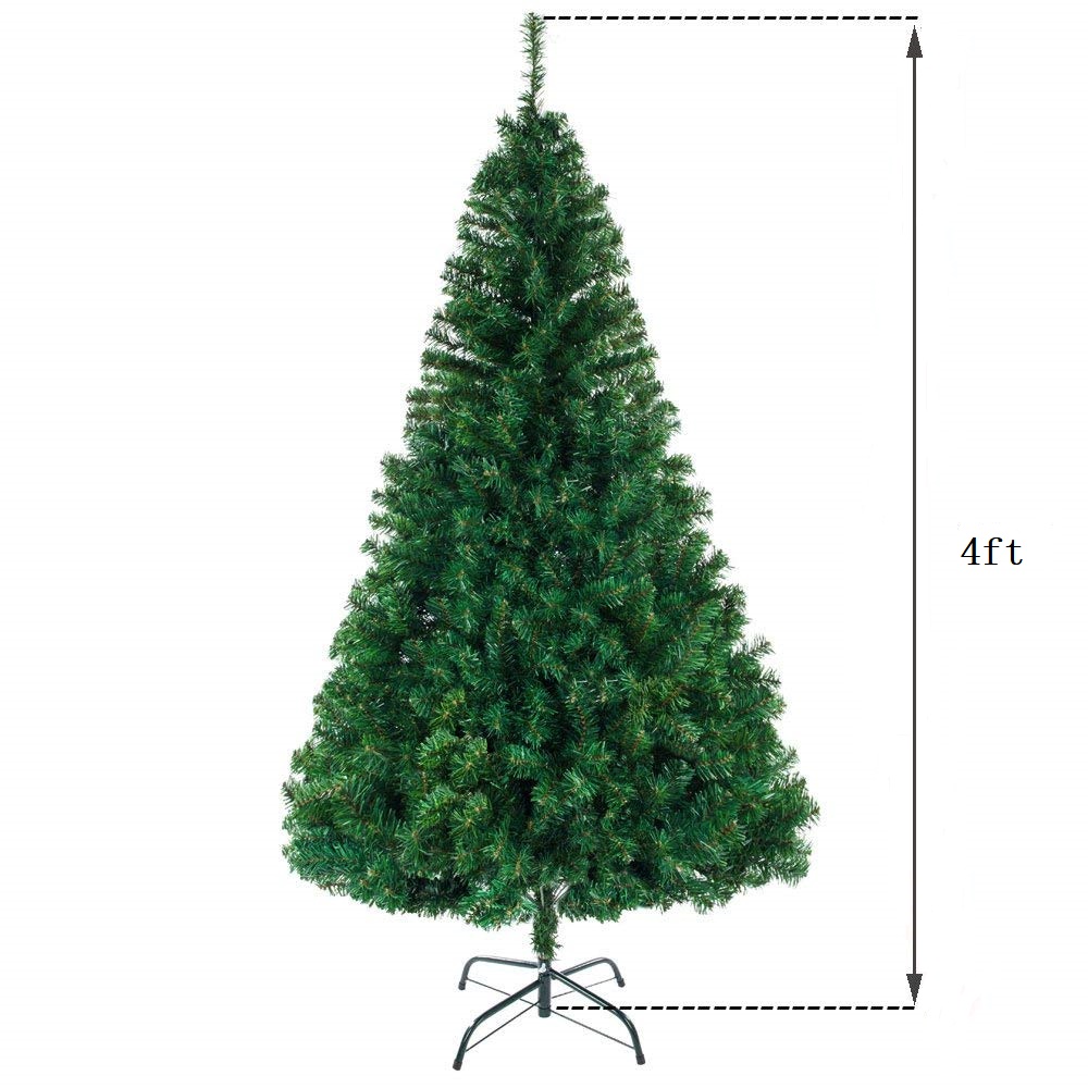 4FT Artificial PVC Christmas Tree Metal Stand Xmas Holiday Season Indoor Outdoor