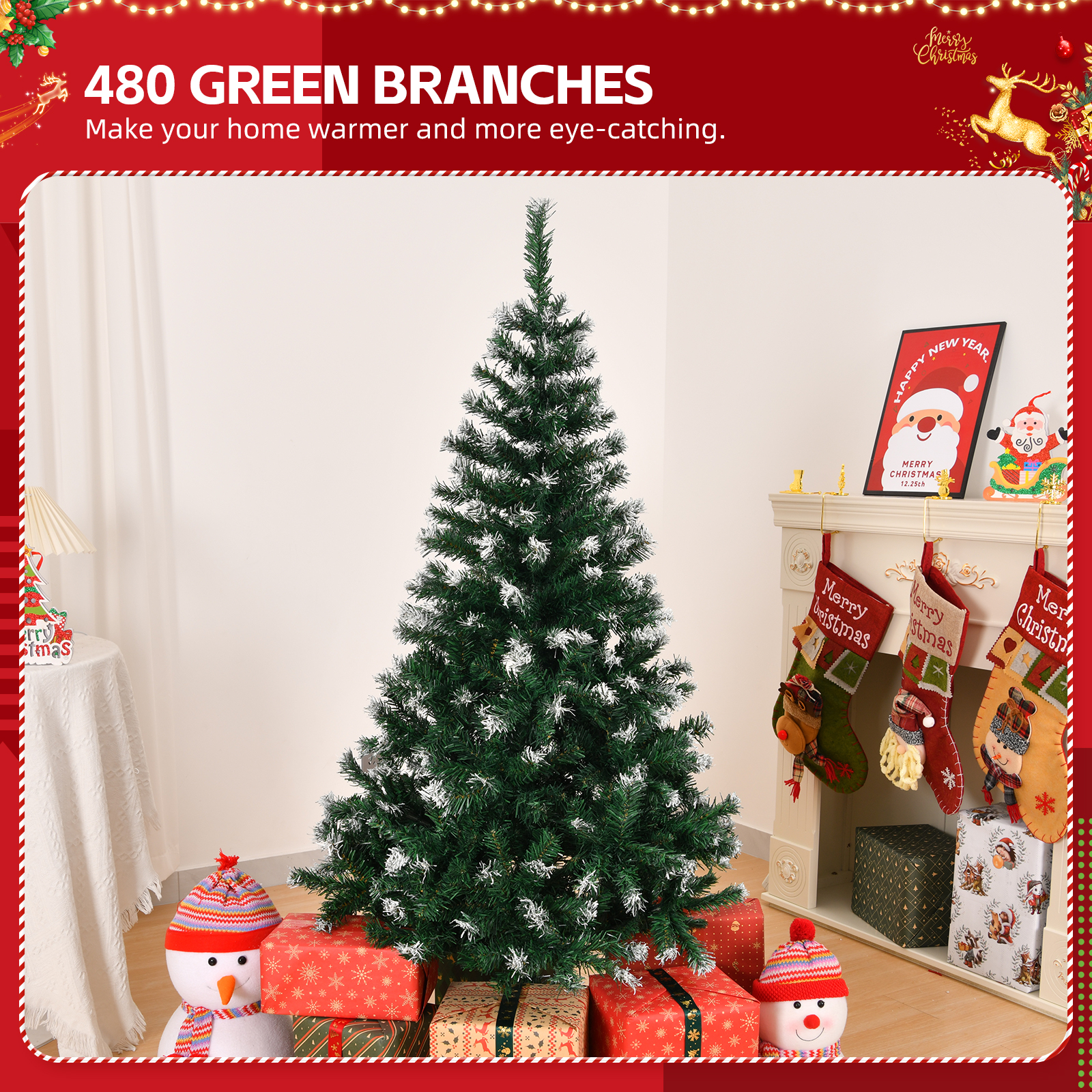 4FT Artificial Christmas Tree Green Stand Xmas Season Holidaay Indoor Outdoor