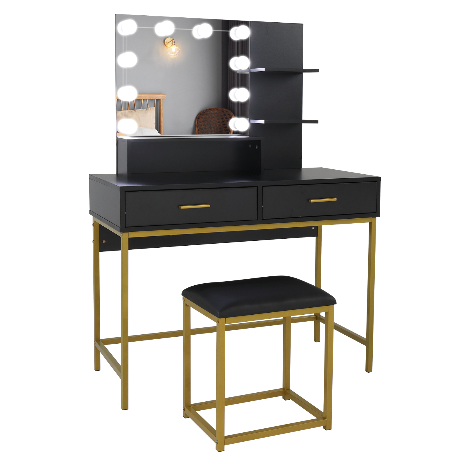 照明付き化粧台-Dressing table with lighting Amazon.com: Xixini Vanity Desk with Mirror and Lights, 43