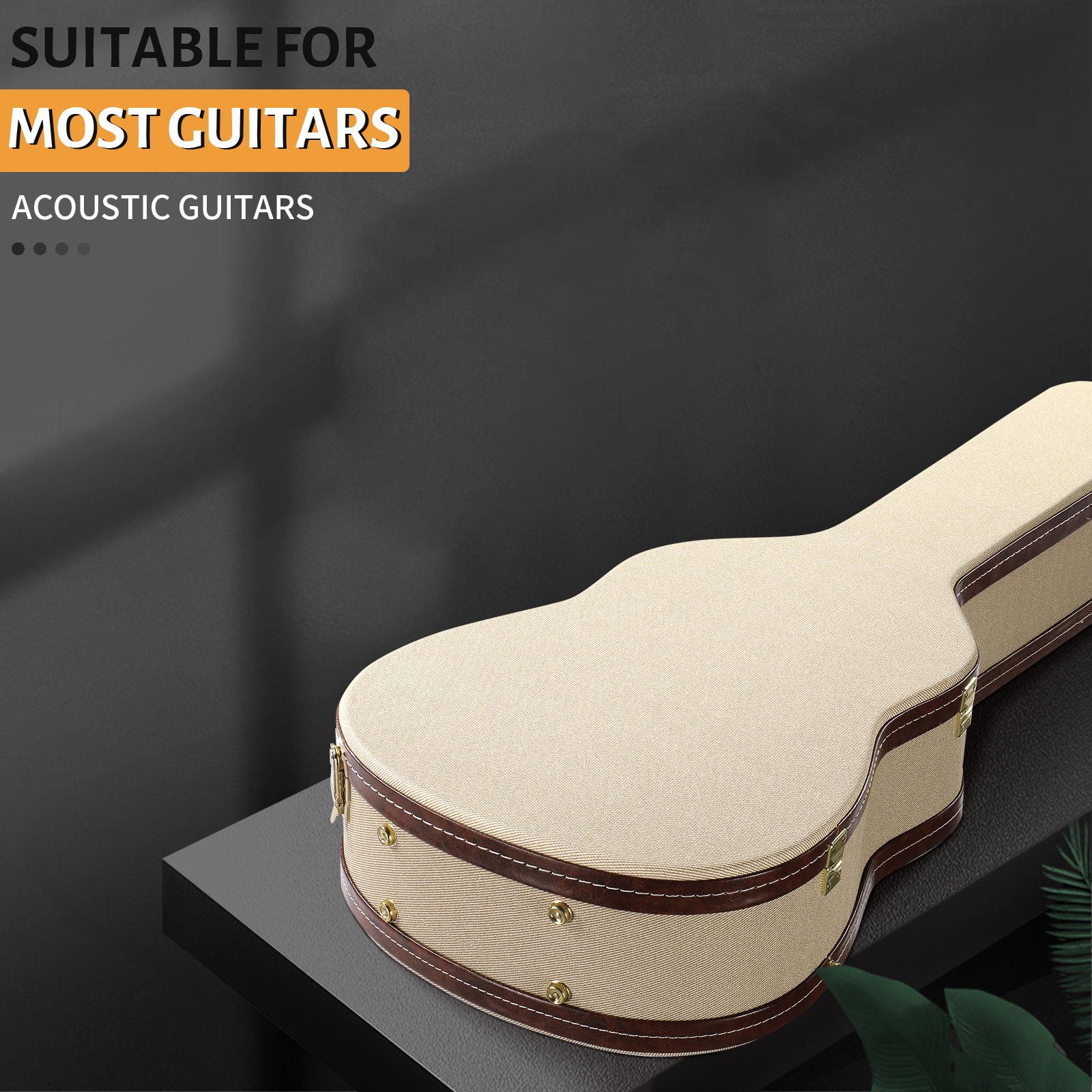 39" Classical Hard Guitar Case Portable Hard Shell Lockable With 2 Keys