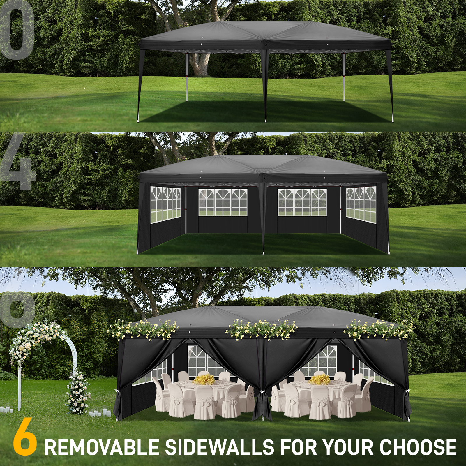 2X2m 3X3m 3x6m Pop-up Gazebo Marquee Canopy Outdoor Garden Party Wedding Tent UK - Picture 94 of 126