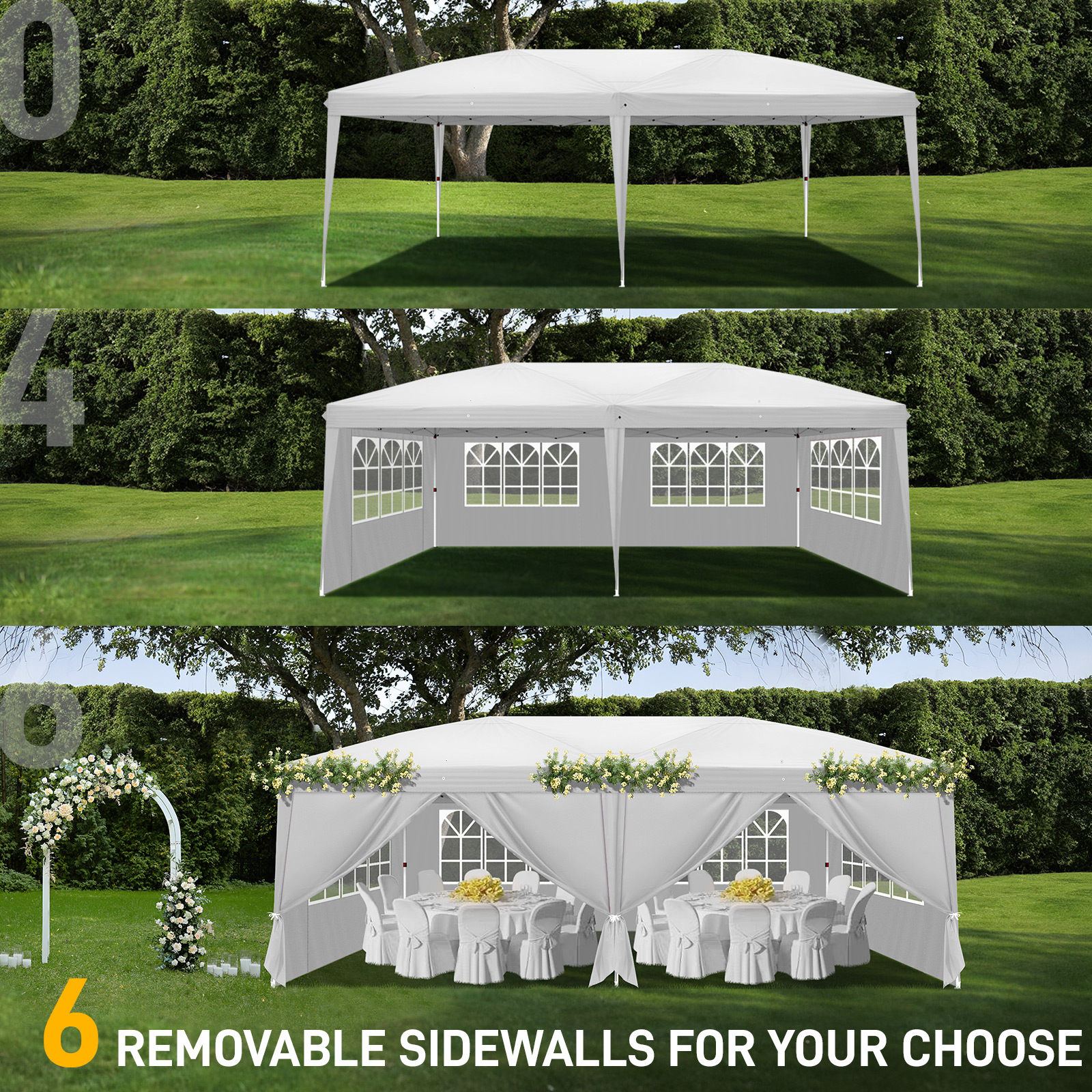2X2m 3X3m 3x6m Pop-up Gazebo Marquee Canopy Outdoor Garden Party Wedding Tent UK - Picture 101 of 126