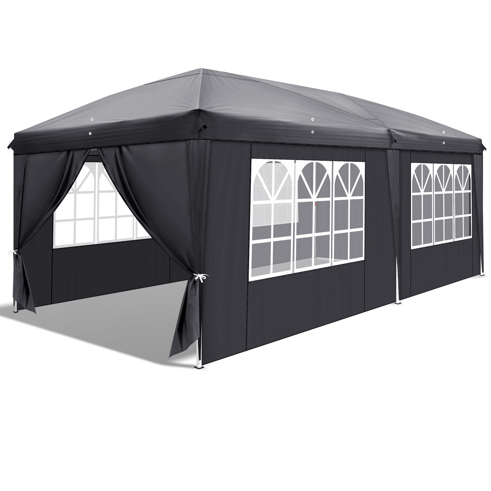 Pavillon Faltpavillon 3x6m Wasserdicht mit 6 Seitenteilen und Fenstern Partyzelt