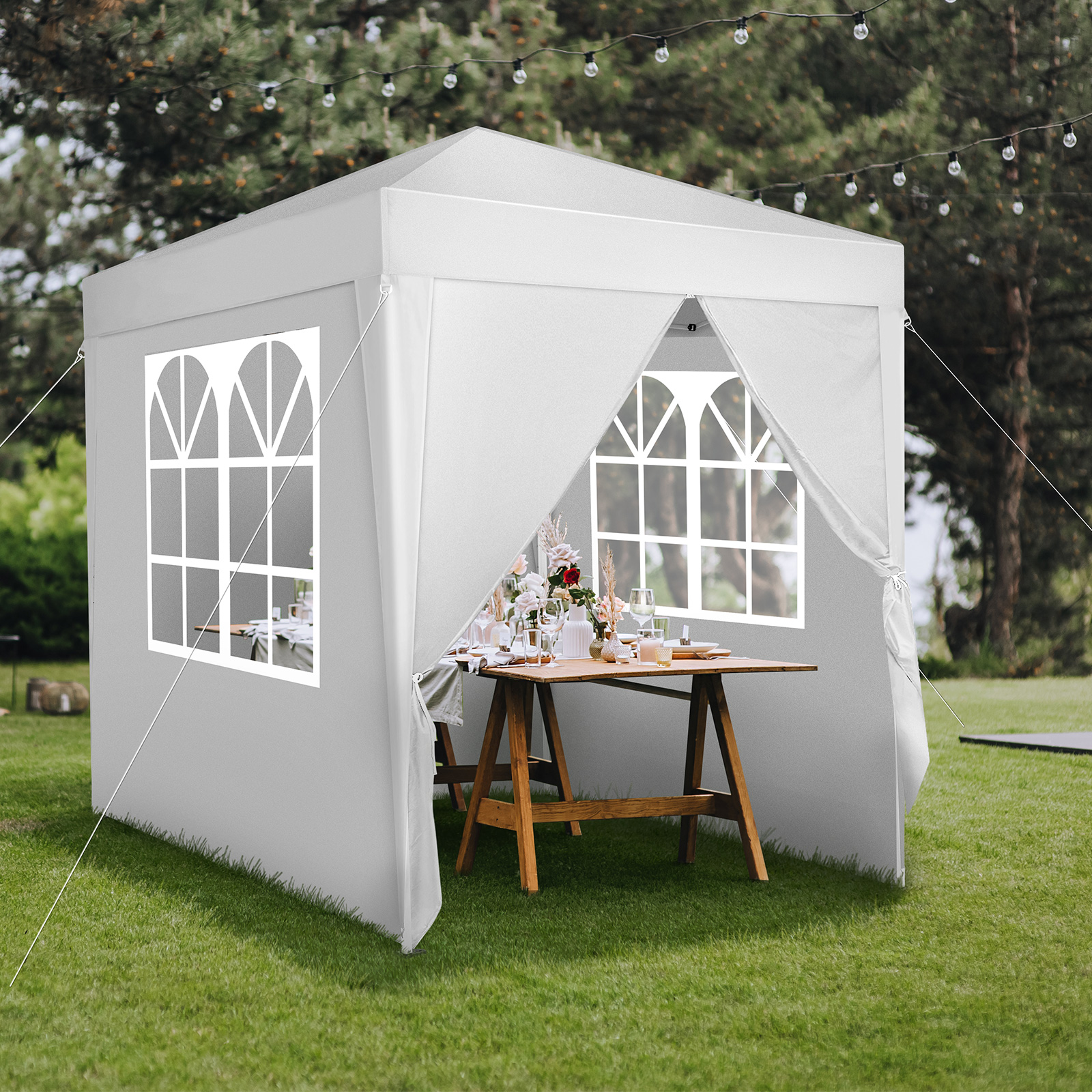 Faltpavillon Gartenpavillon 2x2M Gartenzelt UV-Schutz 50+ mit 4 Seitenteilen DE - Bild 17 von 17