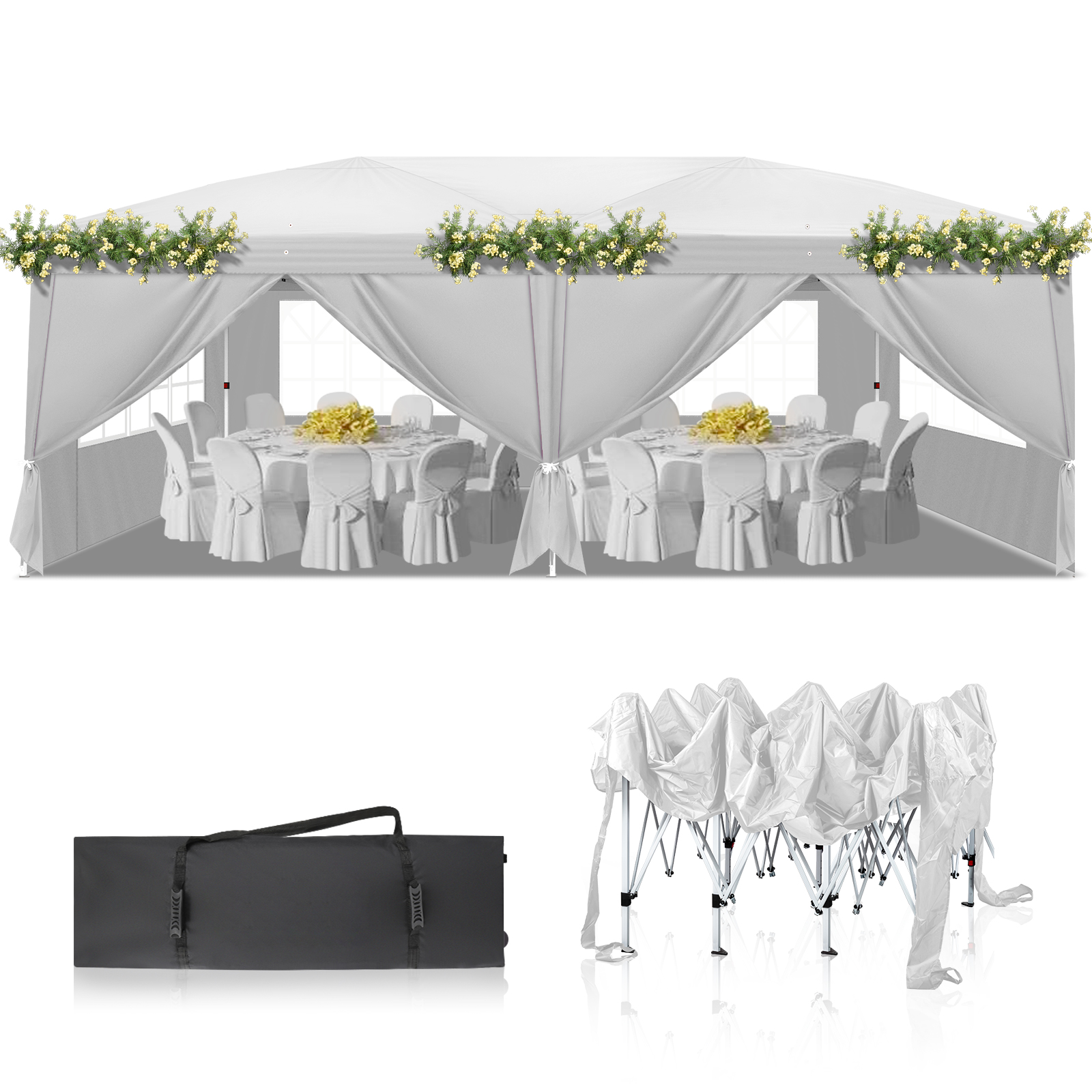 Pavillon 2x2M 3x3M 3x6M Faltpavillon Pop Up Partyzelt Gartenzelt UV Schutz
