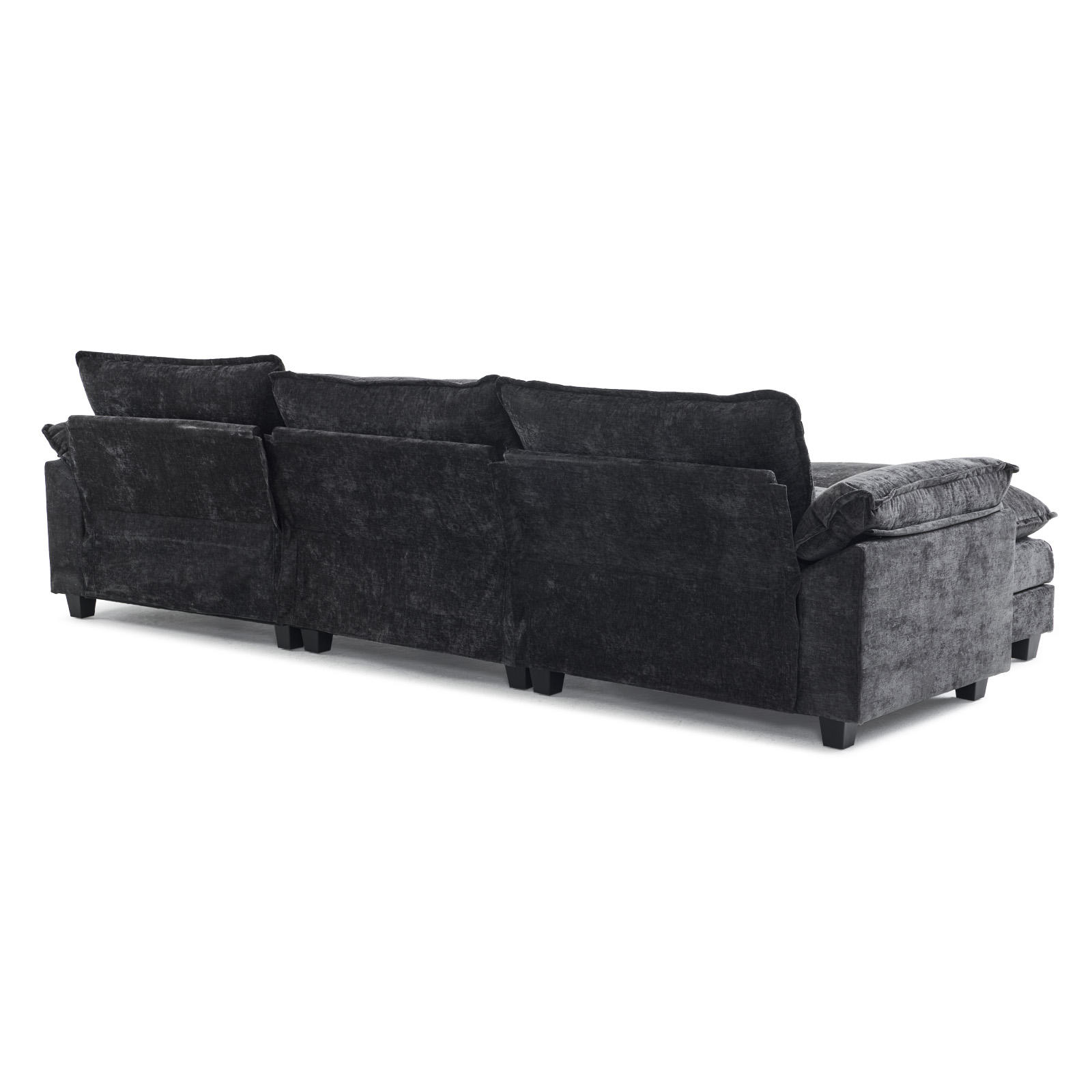 122" Modern Sectional Sofa U Shaped Couch Chenille Sleeper Set for Living Room - Picture 12 of 13