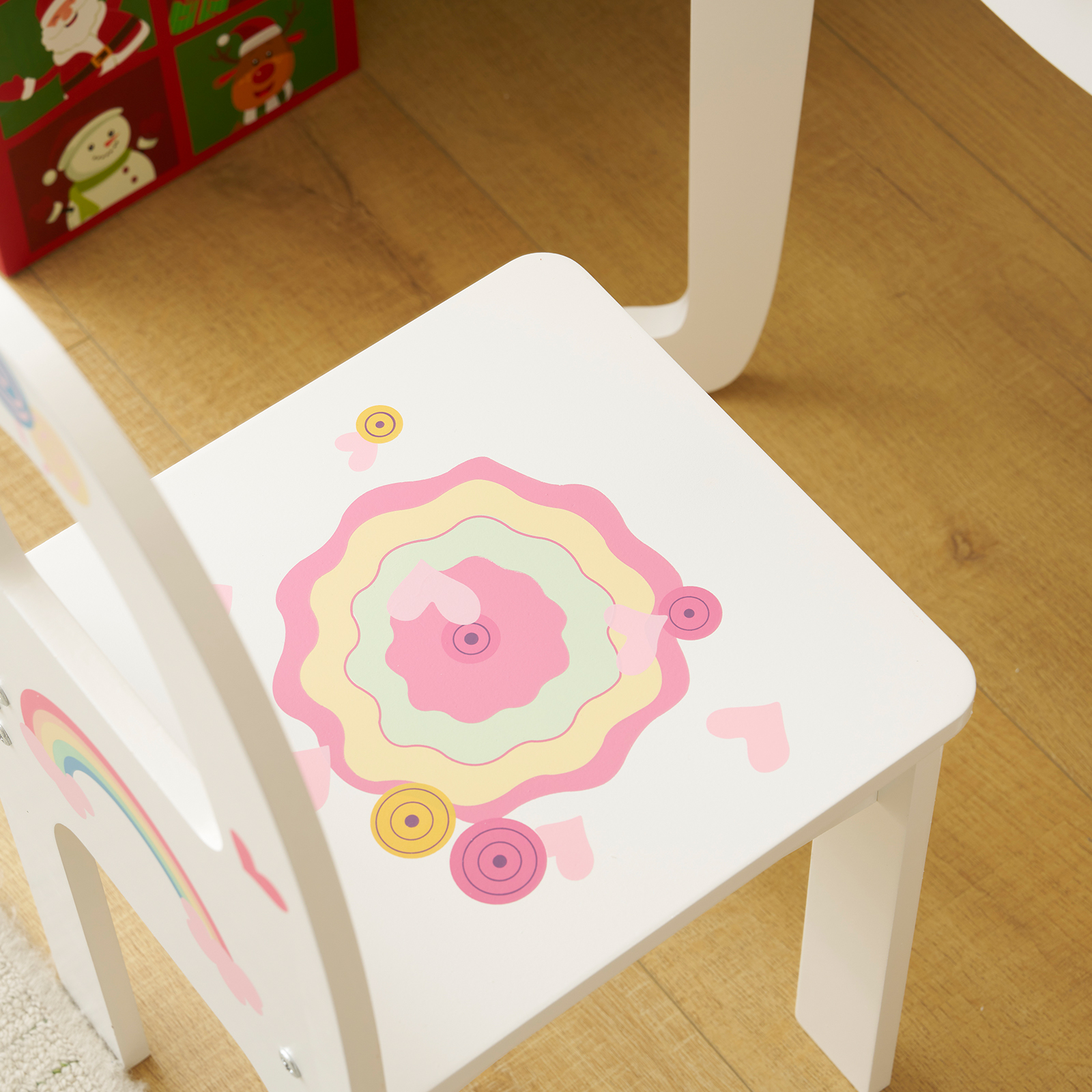 Kids Gift Vanity Makeup Table Girls Dressing Table Set with Mirror and Stool - Picture 16 of 31