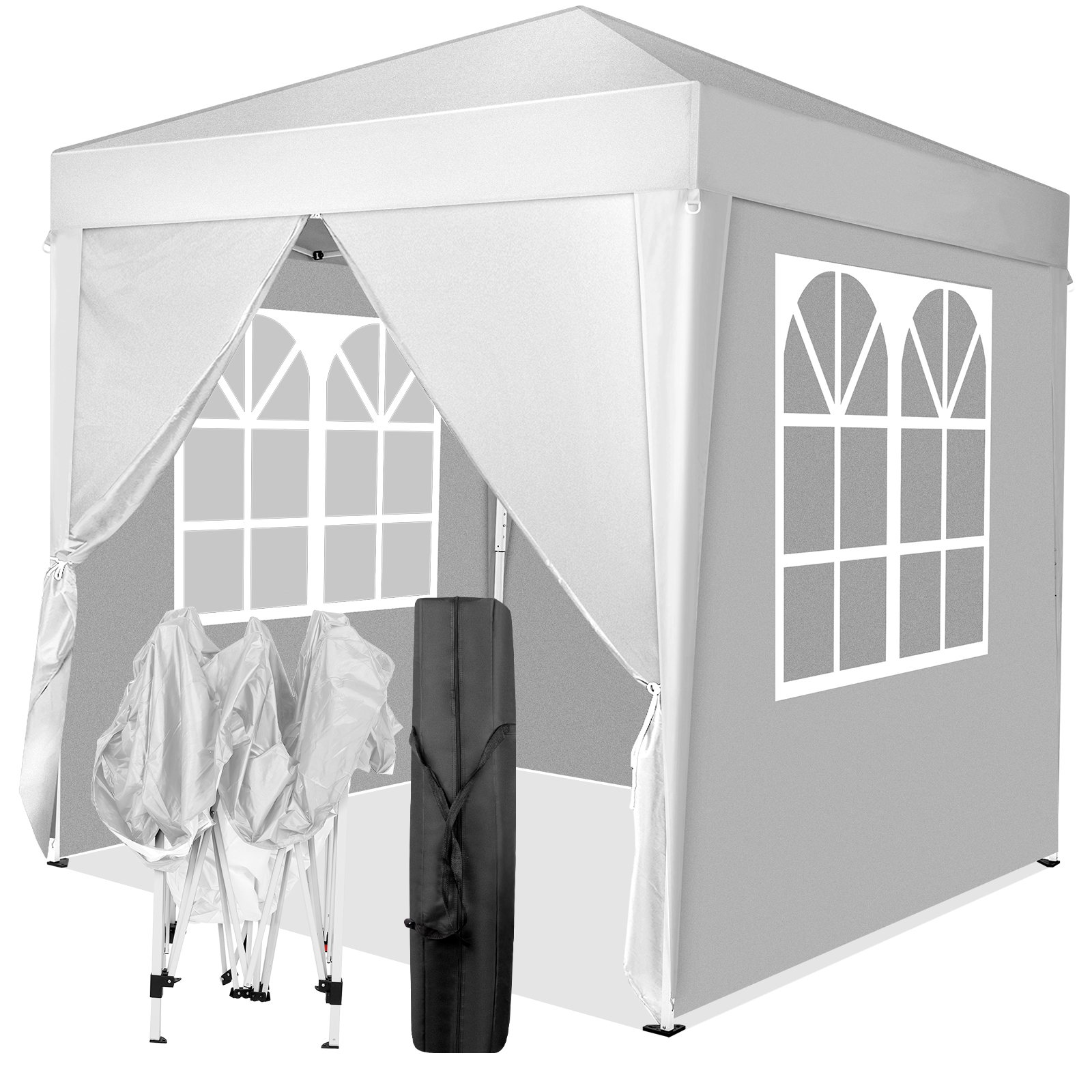2x2M Marquee Gazebo Tent Garden Party Waterproof Canopy Shelter Windbar W/Sides