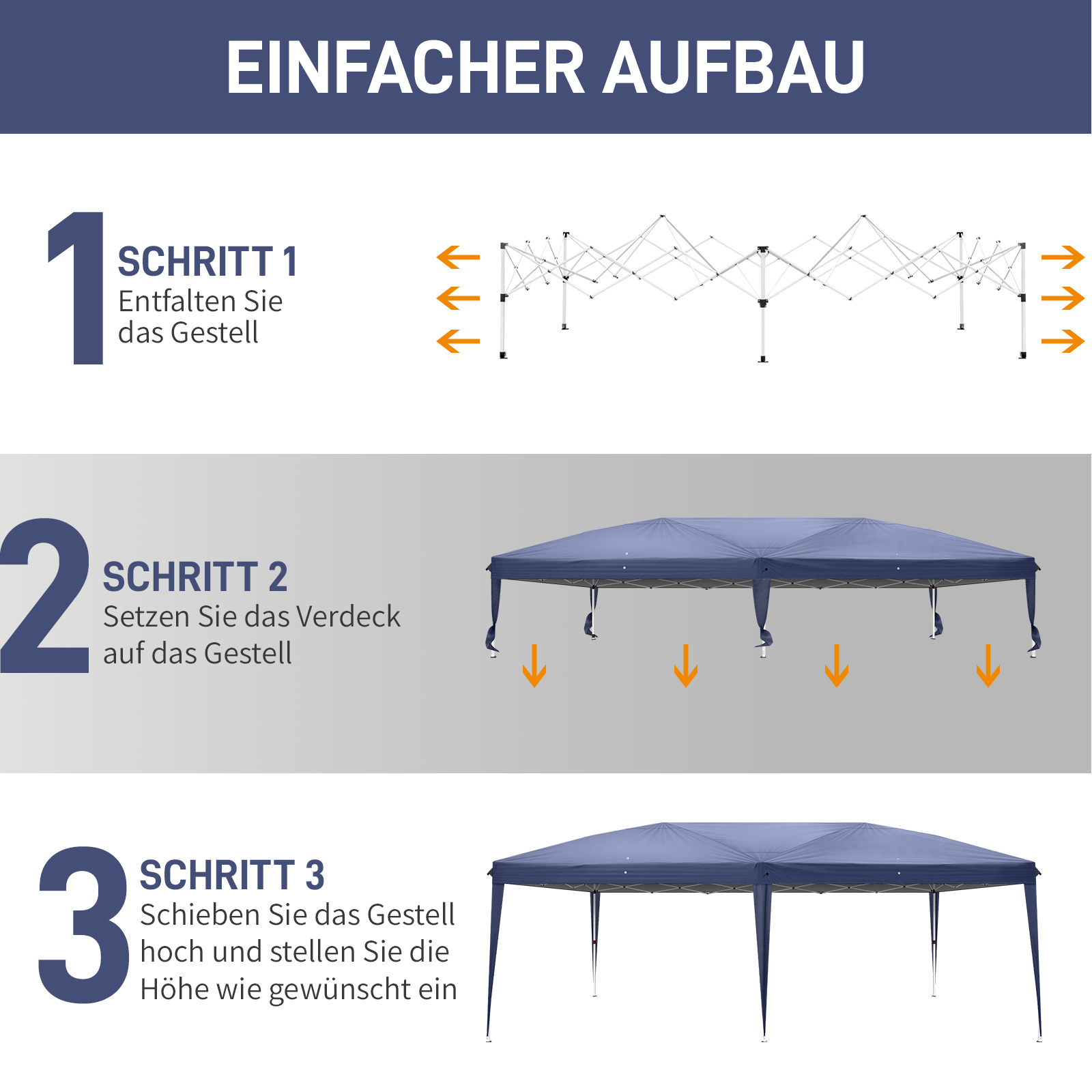 Pavillon Faltpavillon 3x6m Wasserdicht mit 6 Seitenteilen und Fenstern Partyzelt