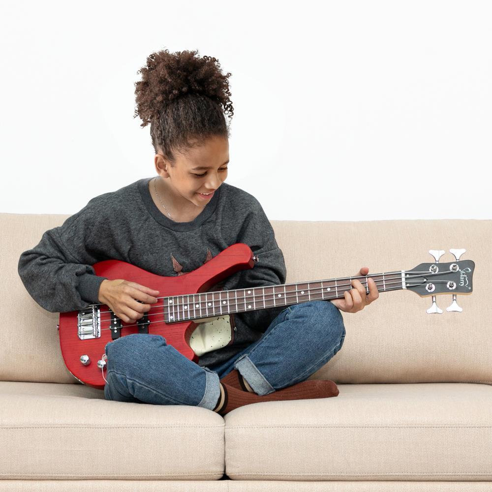 Glarry 36 " Child  Electric Bass Mahogany Body 24 Frets With Bag