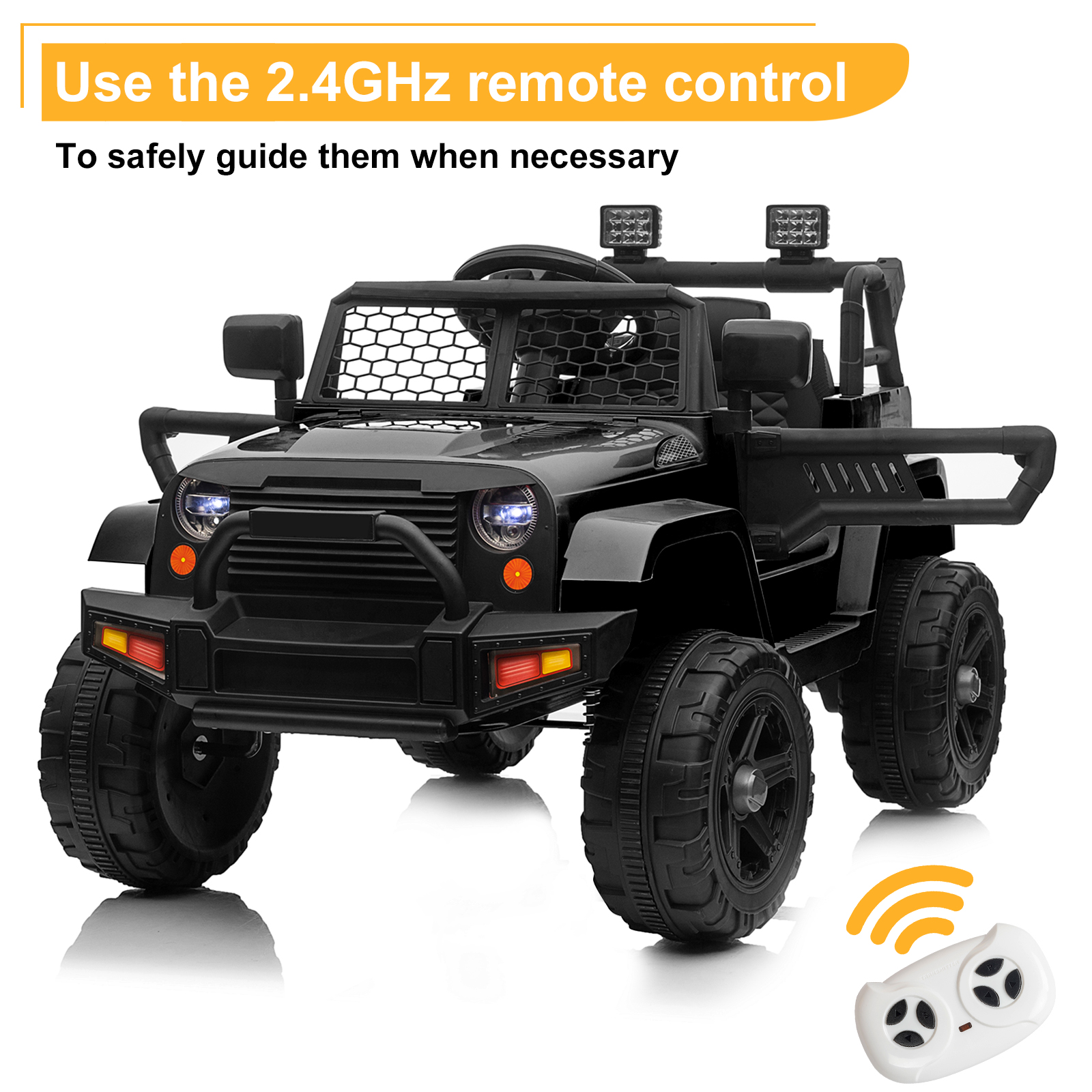New 12V Electric Kids Ride On Truck 1 Seater 12V Jeep Car Toys w/ Remote Control