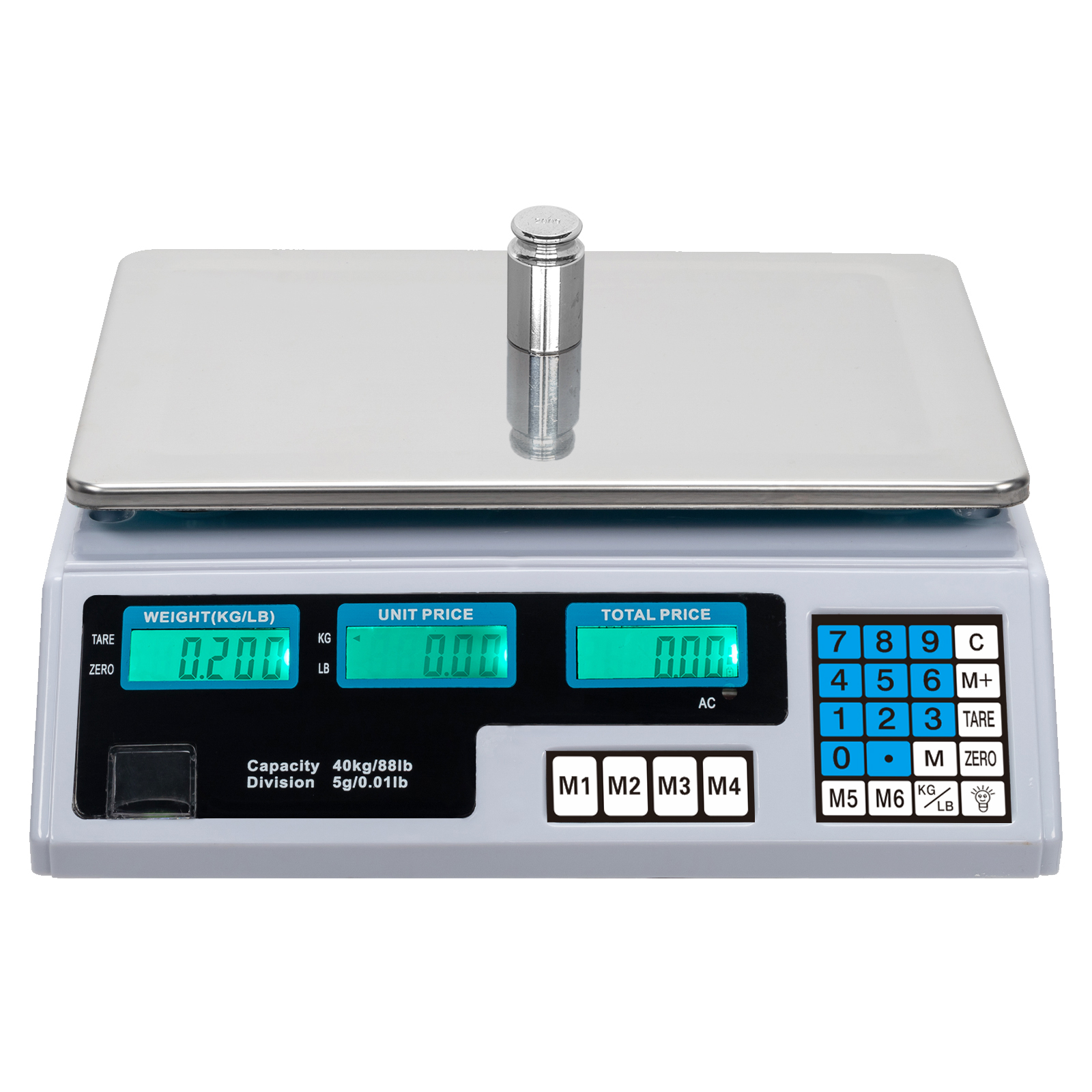 40kg/5g Digital Price Computing Scale for Market Vegetable Fruit Weigh UK