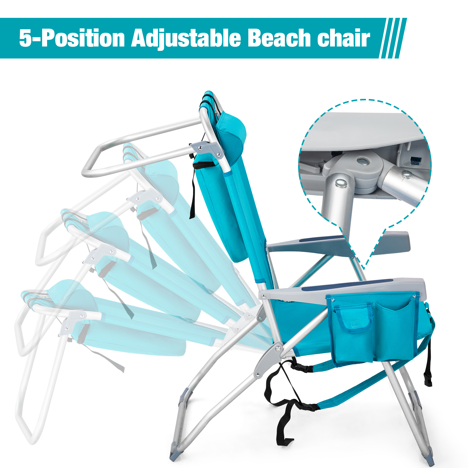 Backpack Beach Camping Chair Sleep Bed Folding Heavy Duty,Aluminum Bearing 220LB