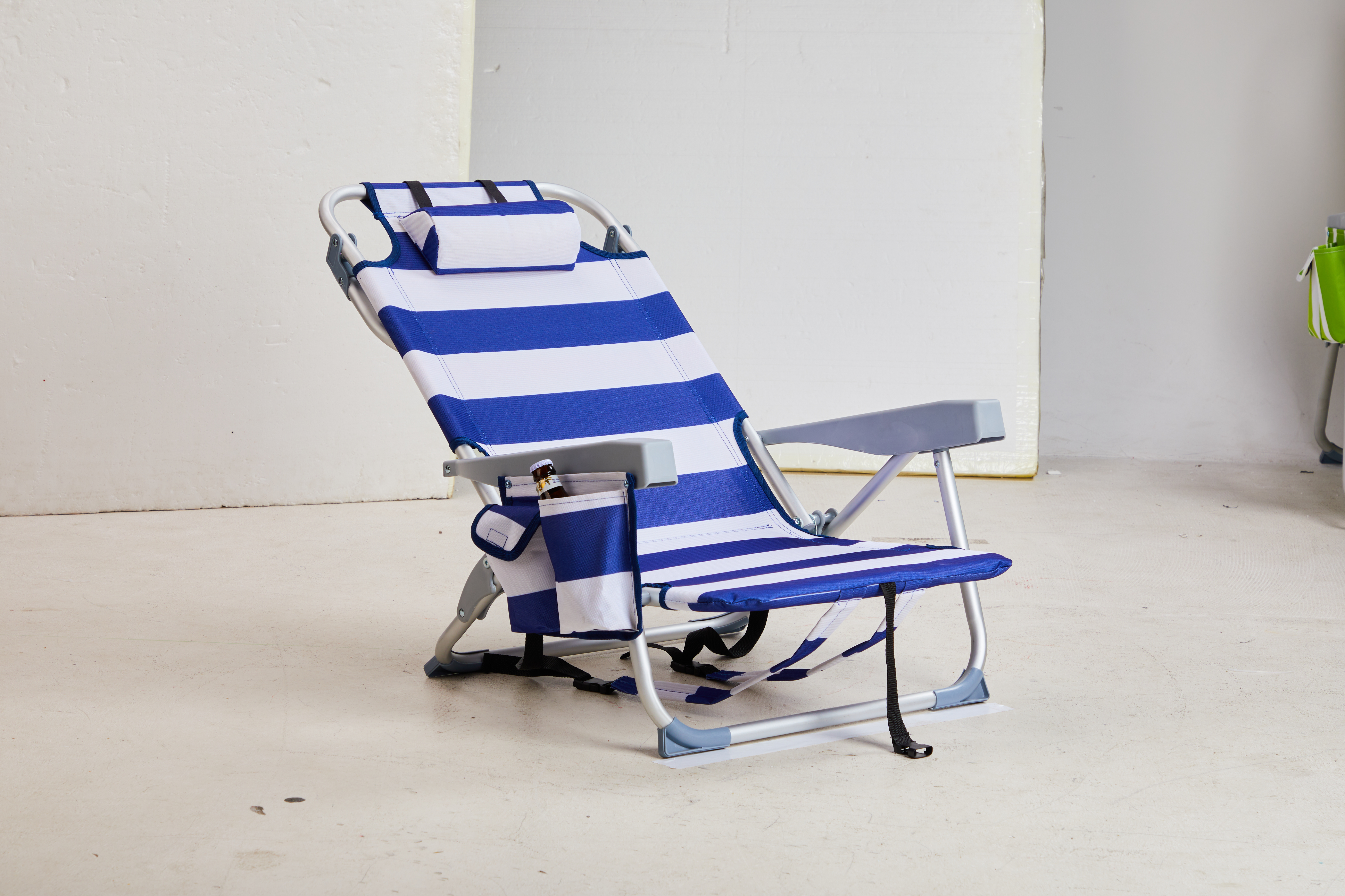Backpack Beach Camping Chair, Aluminum 600D Polyester Fabric with Cup Holder - Picture 2 of 8