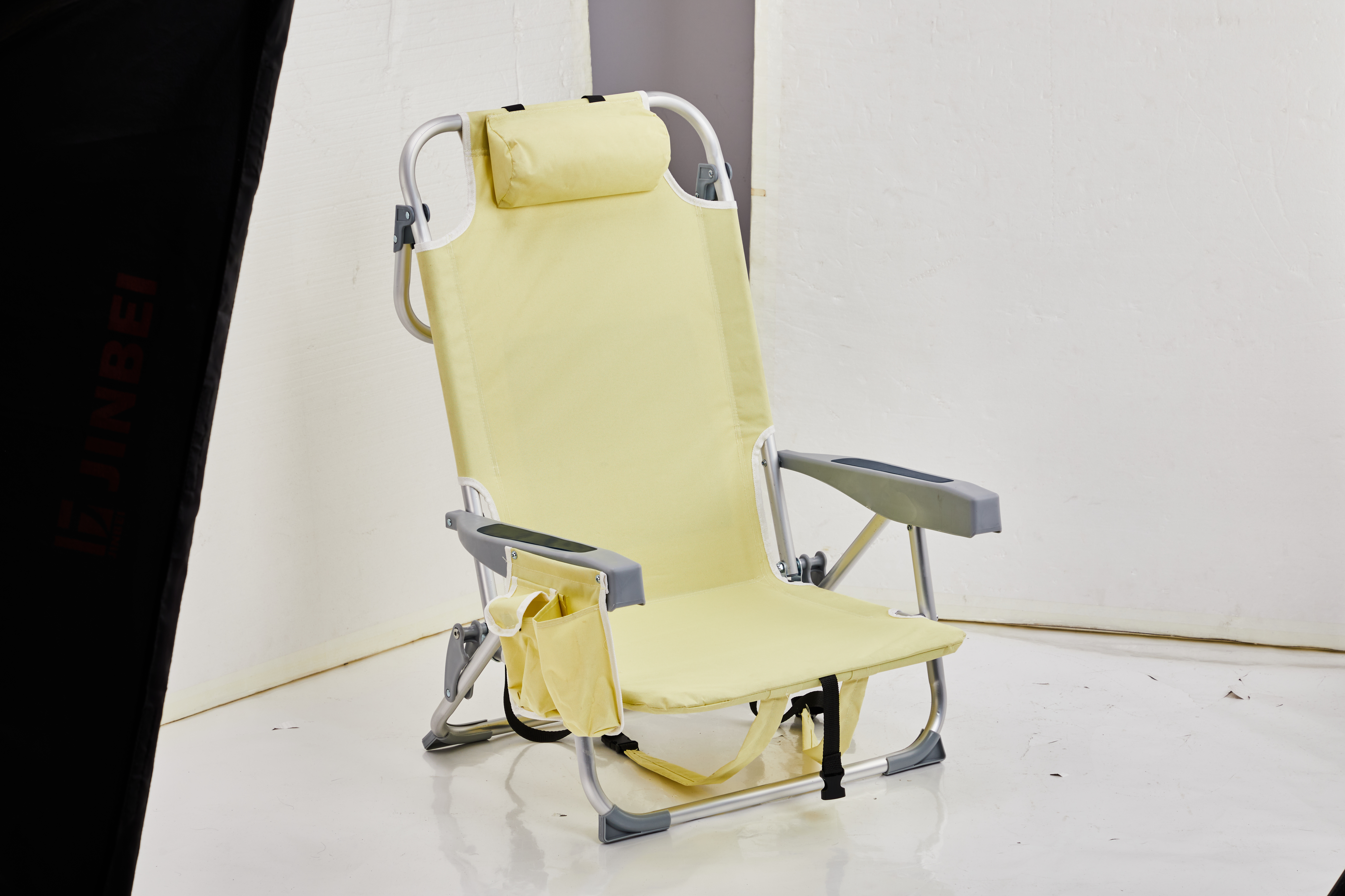 Backpack Beach Camping Chair, Aluminum 600D Polyester Fabric with Cup Holder - Picture 7 of 8