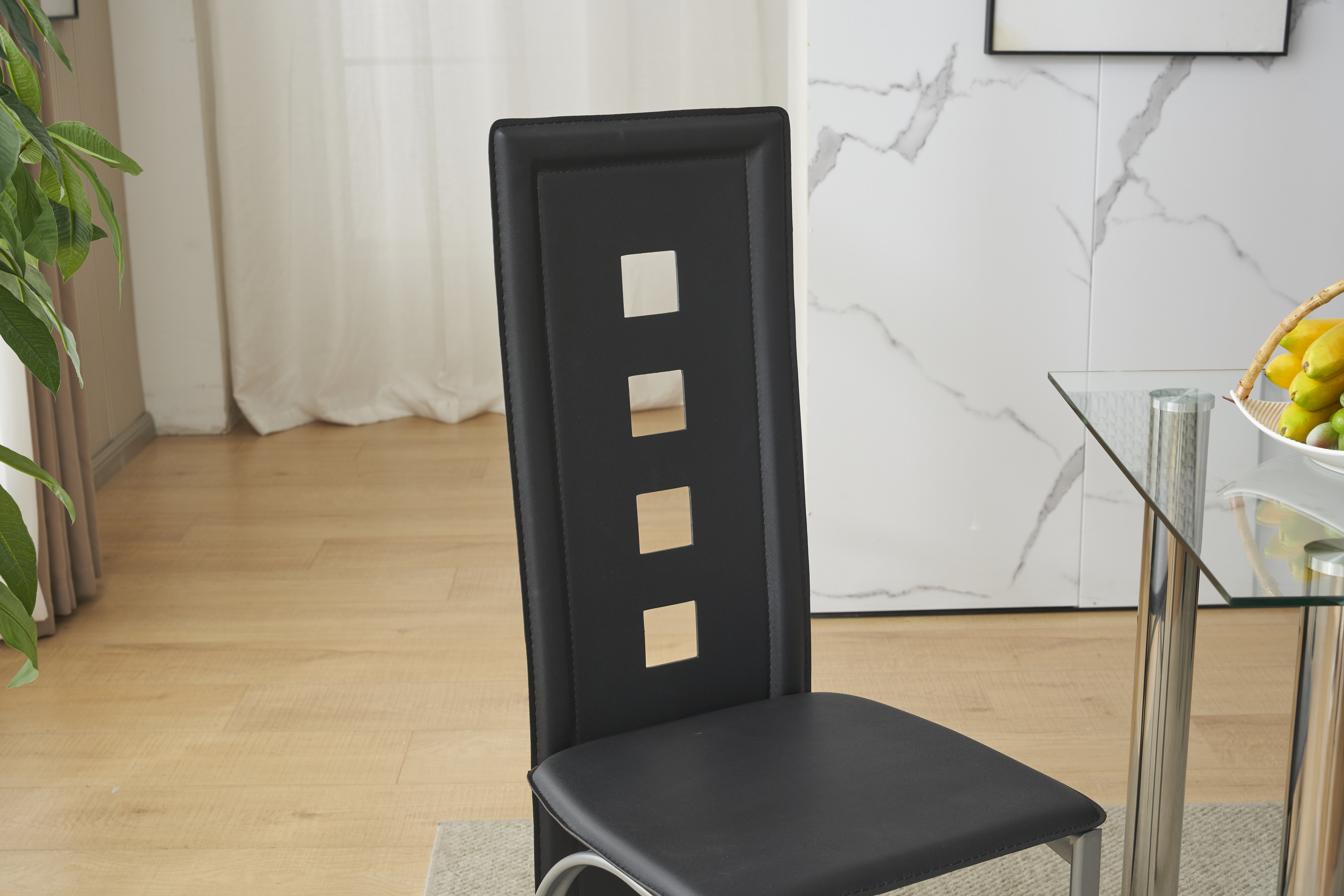 Set of 4 Leather Dining Chair Side Chairs Set Office Home Kitchen Seat Furniture - Picture 9 of 15