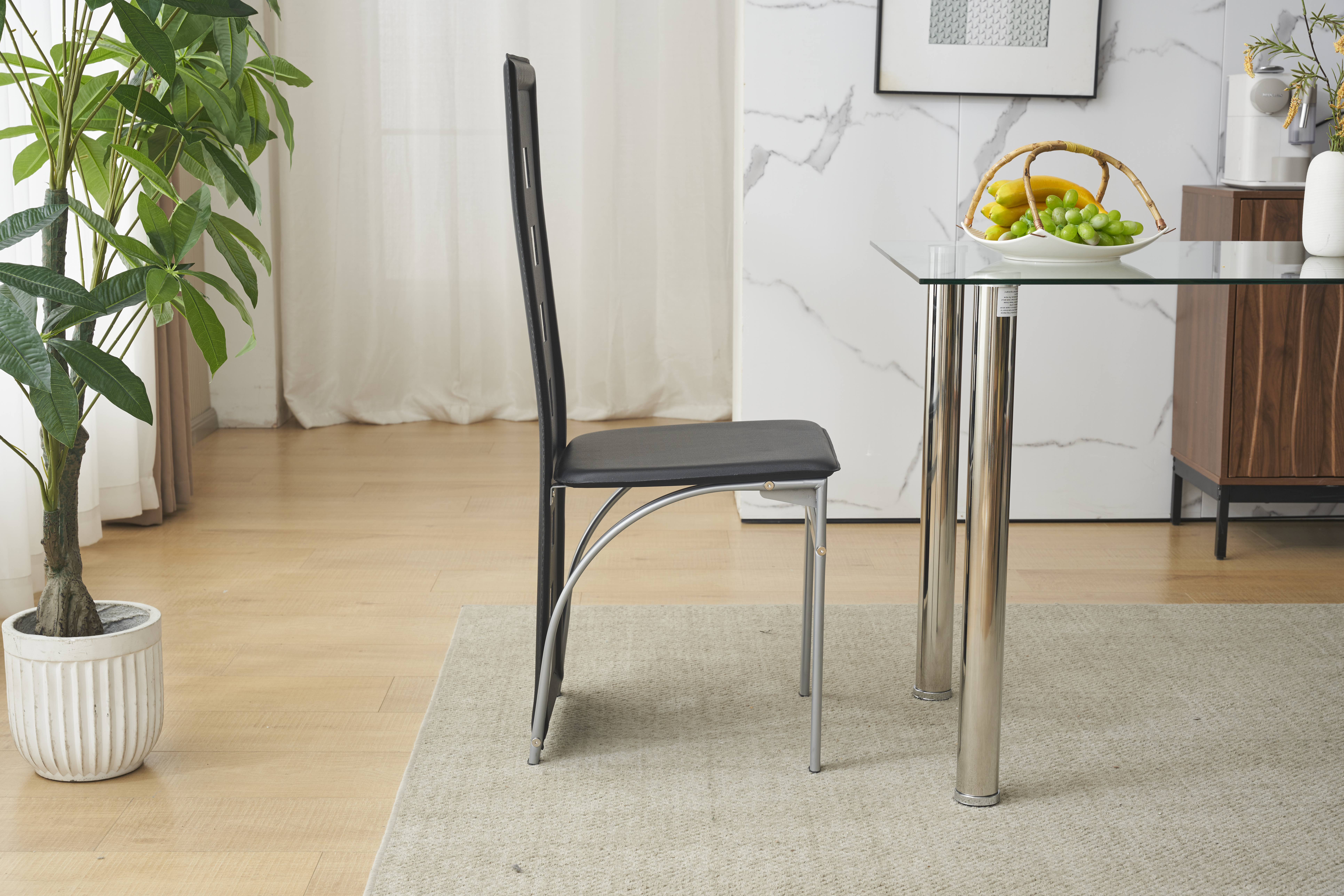 Set of 4 Leather Dining Chair Side Chairs Set Office Home Kitchen Seat Furniture - Picture 10 of 15