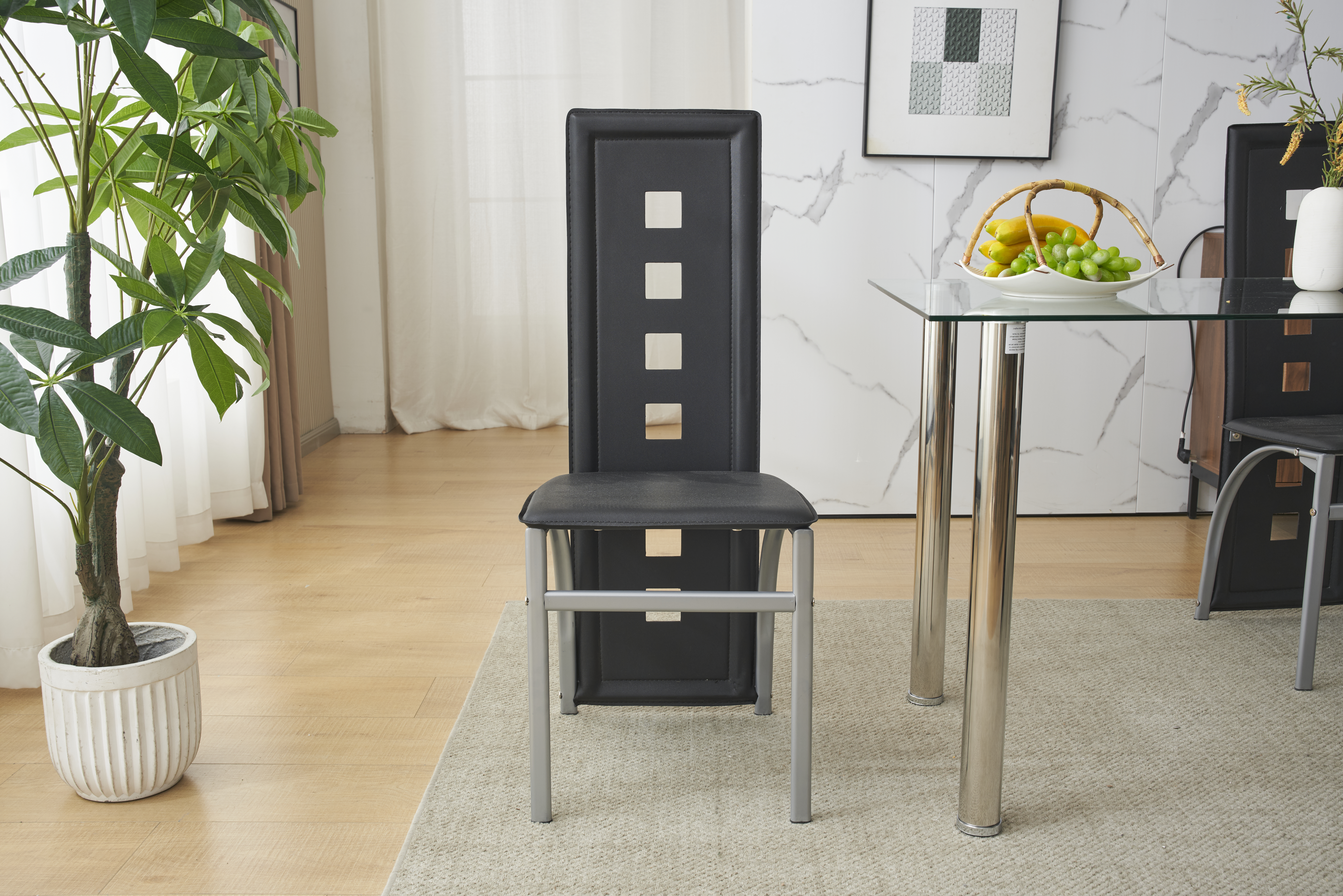 Set of 4 Leather Dining Chair Side Chairs Set Office Home Kitchen Seat Furniture - Picture 15 of 15