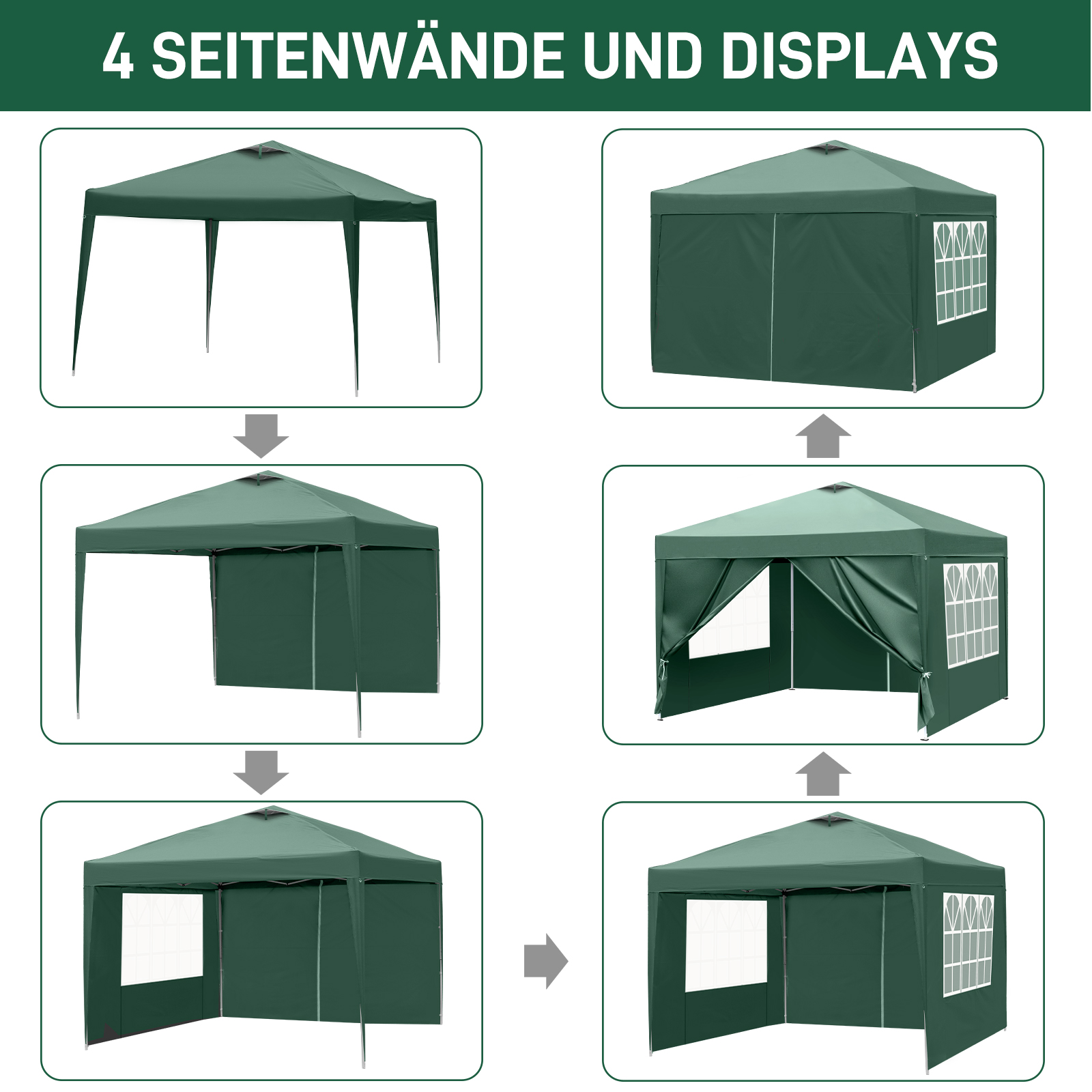 Pavillon 2x23x3 M Wasserdicht Faltpavillon Partyzelt Gartenzelt UV Schutz 2025