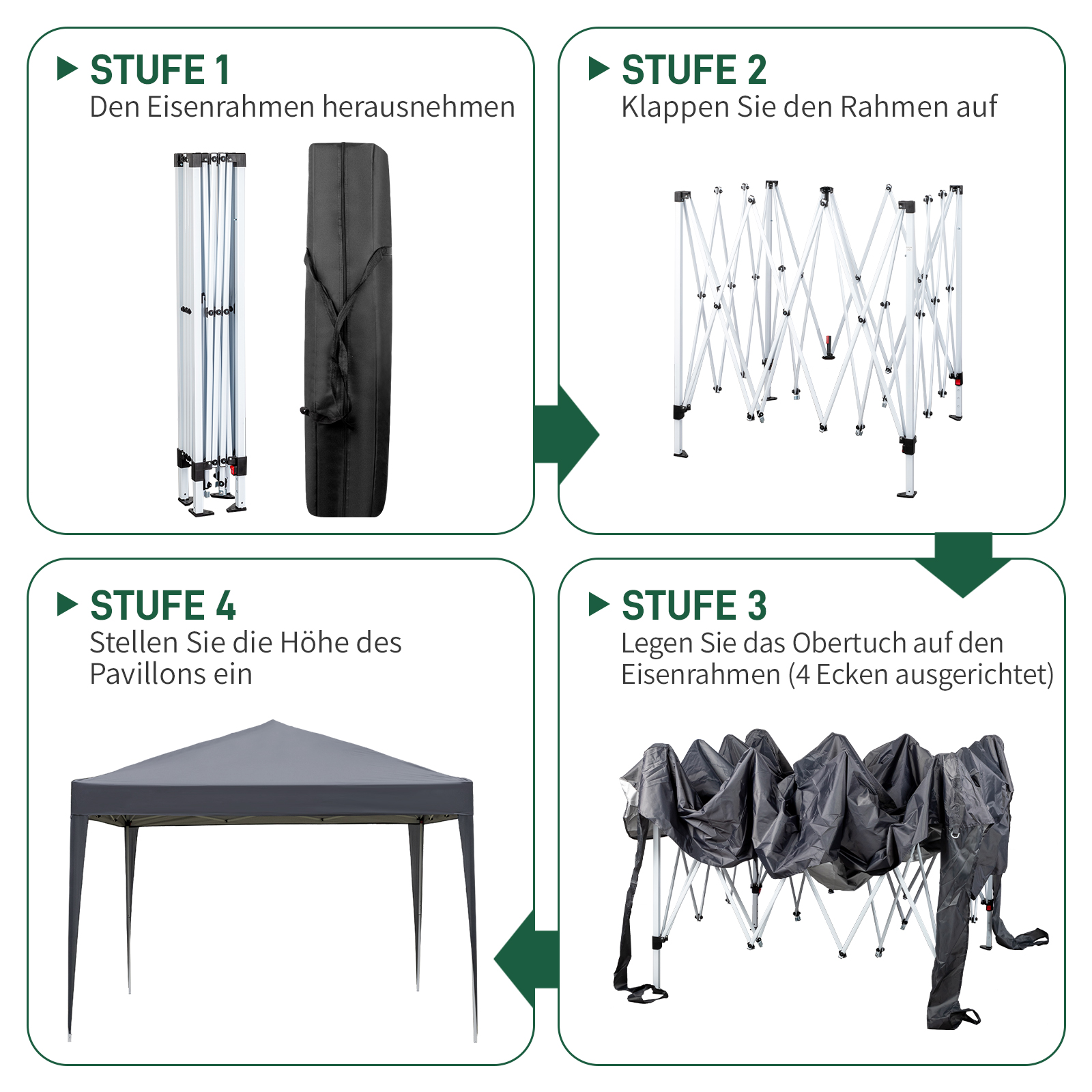 Pavillon 2x2M 3x3M 3x6M Faltpavillon Pop Up Partyzelt Gartenzelt UV Schutz