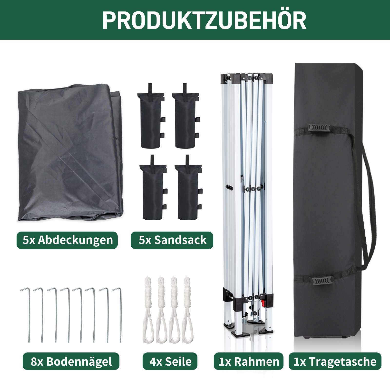 Pavillon Faltpavillon 3x3m Wasserdicht mit 4 Seitenteilen und Fenstern Partyzelt - Bild 73 von 73