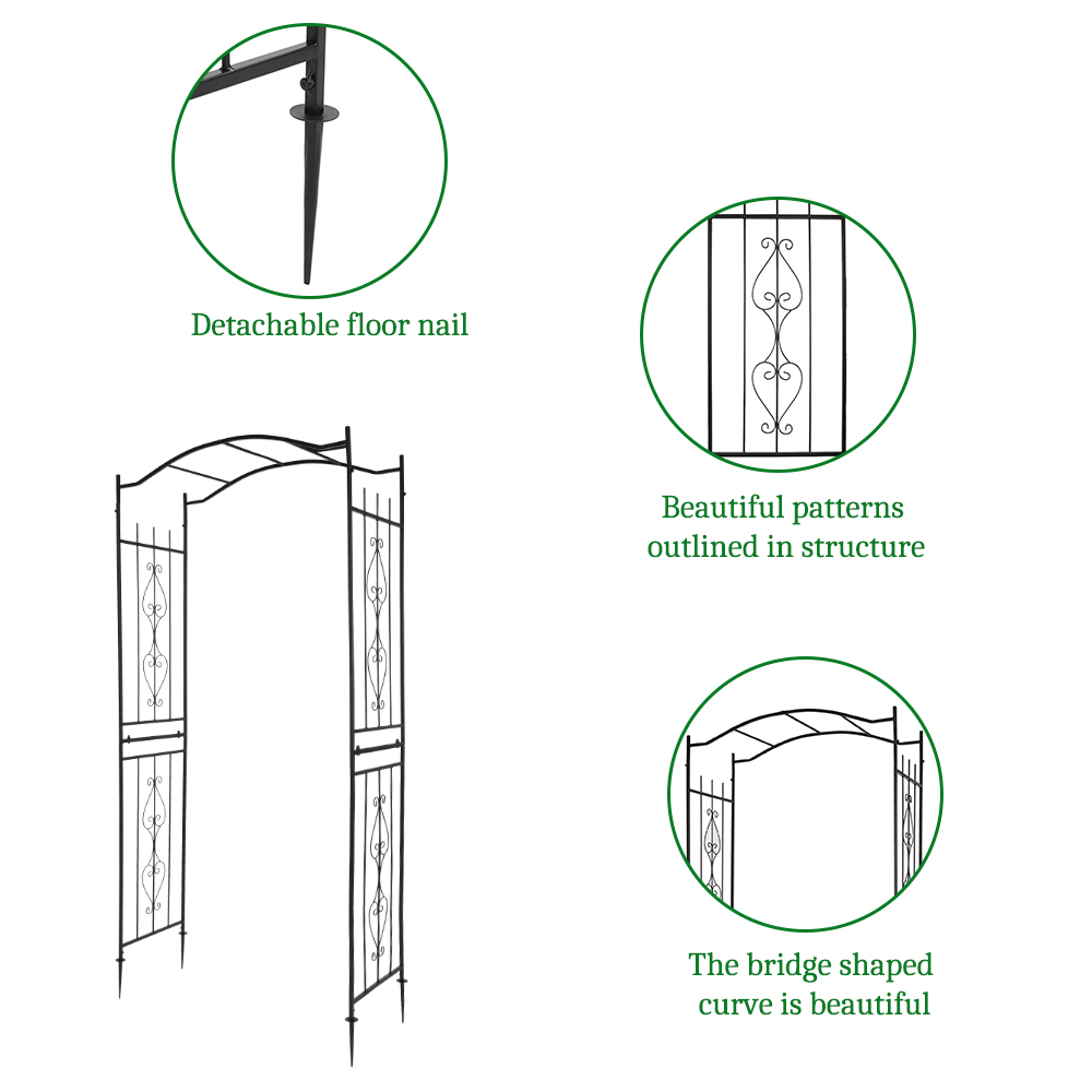 Metall Rosenbogen Torbogen Gartenbogen Gartentor Spalier Rankhilfe Rankgitter DE - Bild 10 von 11