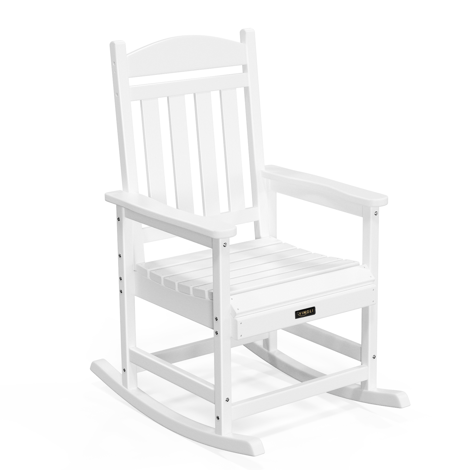 VINGLI Outdoor Rocking Chair, HDPE Rocking Chair with Higher Backrest - Picture 8 of 14