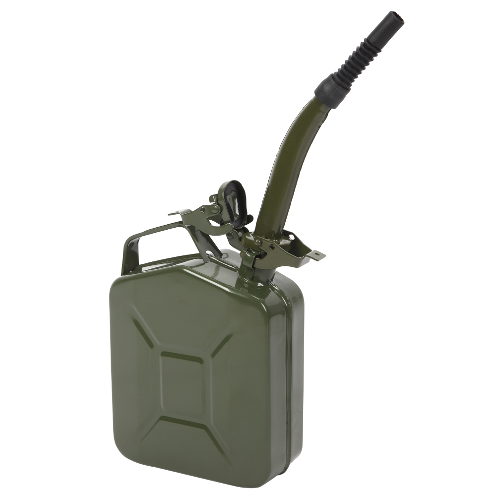 Jerry Can Metal Petrol Diesel 5L 10L 20L Storage Fuel Cans w/Oil Spout Portable