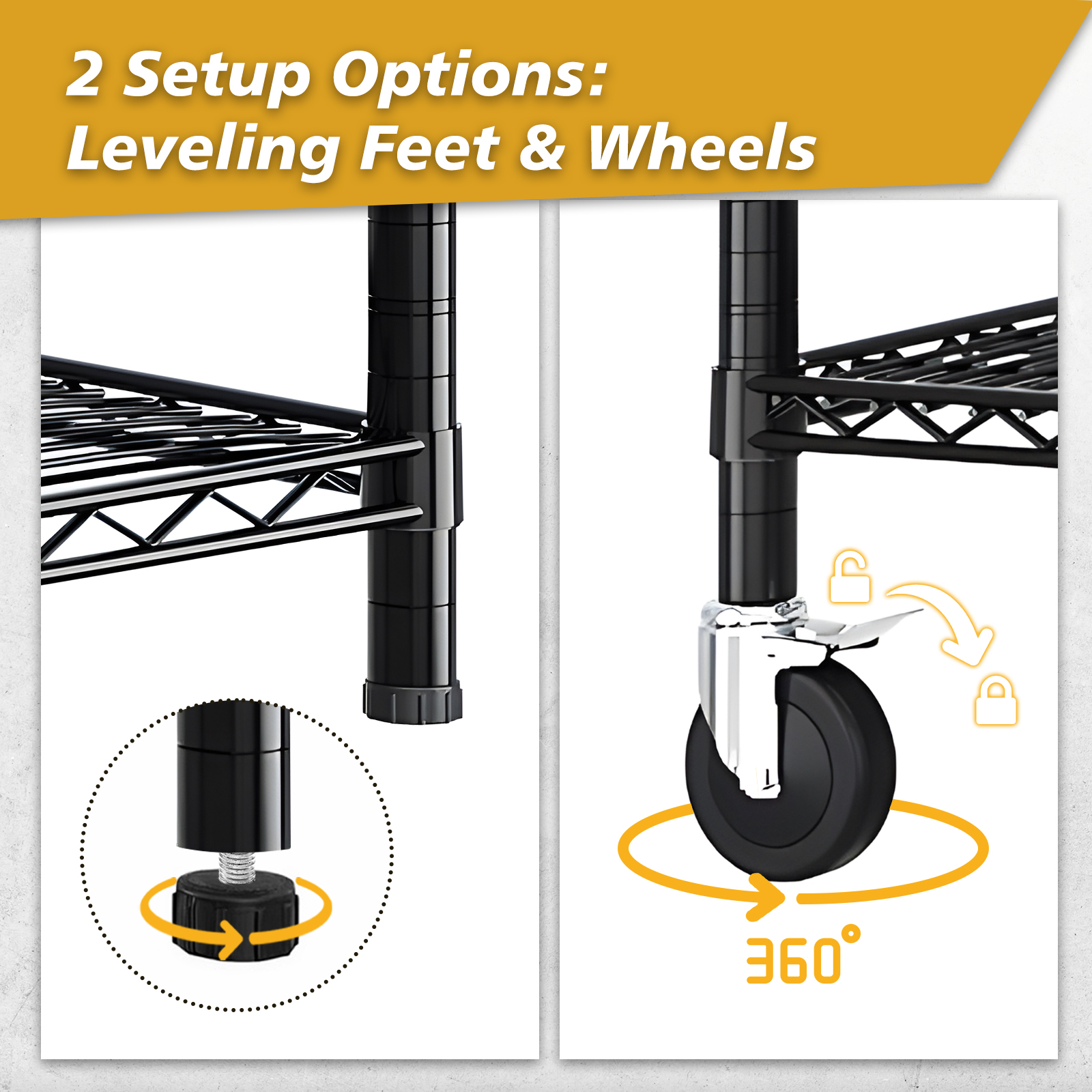 55x23x75" Heavy Duty Wire Rolling Storage Shelf Unit on Wheels Adjustable Rack