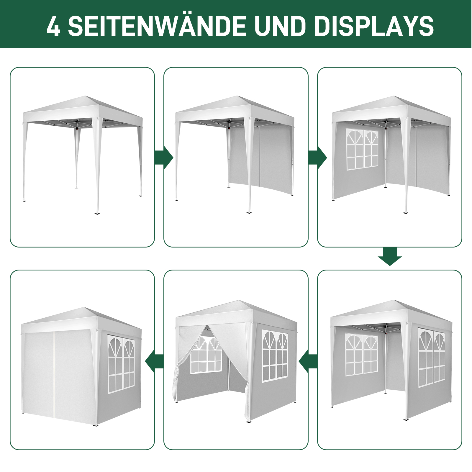 Pavillon 2x23x3 M Wasserdicht Faltpavillon Partyzelt Gartenzelt UV Schutz 2025