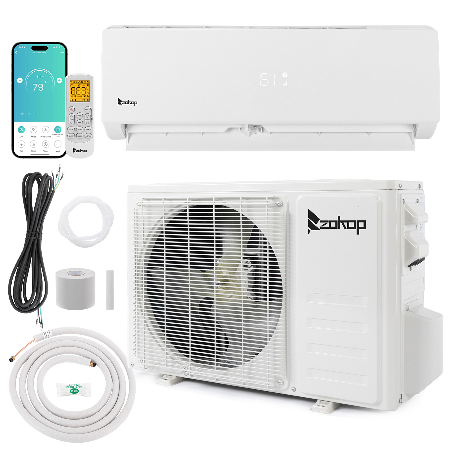 Zokop Smart 9000 - 18000 BTU Mini Split Air Conditioner Heat Systems 19-21 SEER2 - Picture 18 of 18