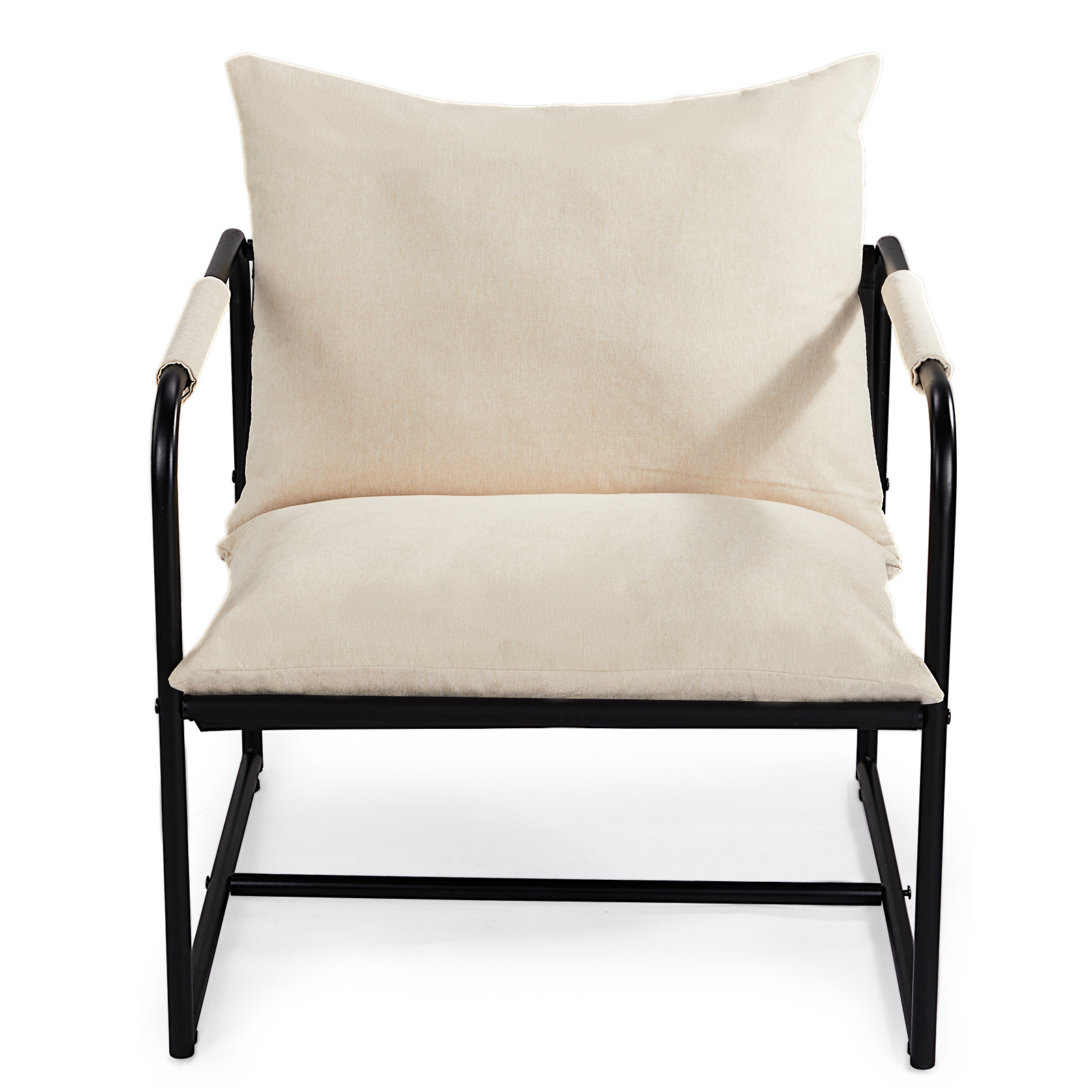 Metal Framed Armchair Outdoor Indoor Seat Back Cushion Weatherproof Lounge Chair - Picture 11 of 12