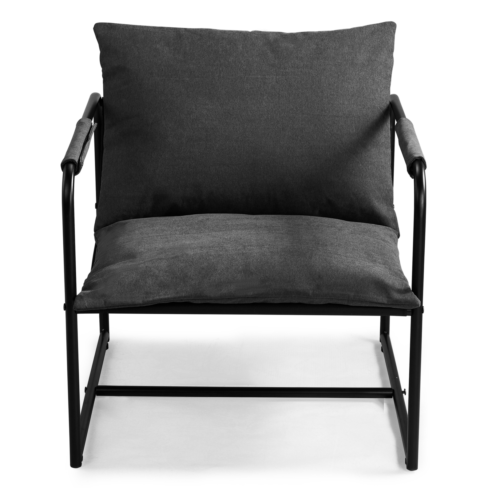Metal Framed Armchair Outdoor Indoor Seat Back Cushion Weatherproof Lounge Chair - Picture 12 of 12