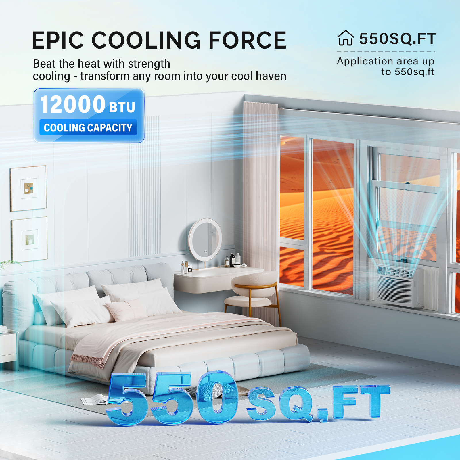 8000-24000BTU WIFI Window Air Conditioner Energy-Saving Window AC Unit & Kit - Picture 10 of 17