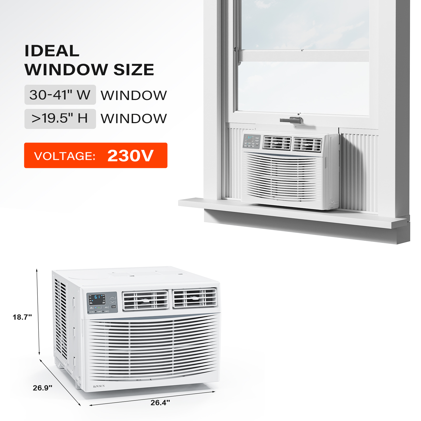 8000-24000BTU WIFI Window Air Conditioner Energy-Saving Window AC Unit & Kit - Picture 17 of 17