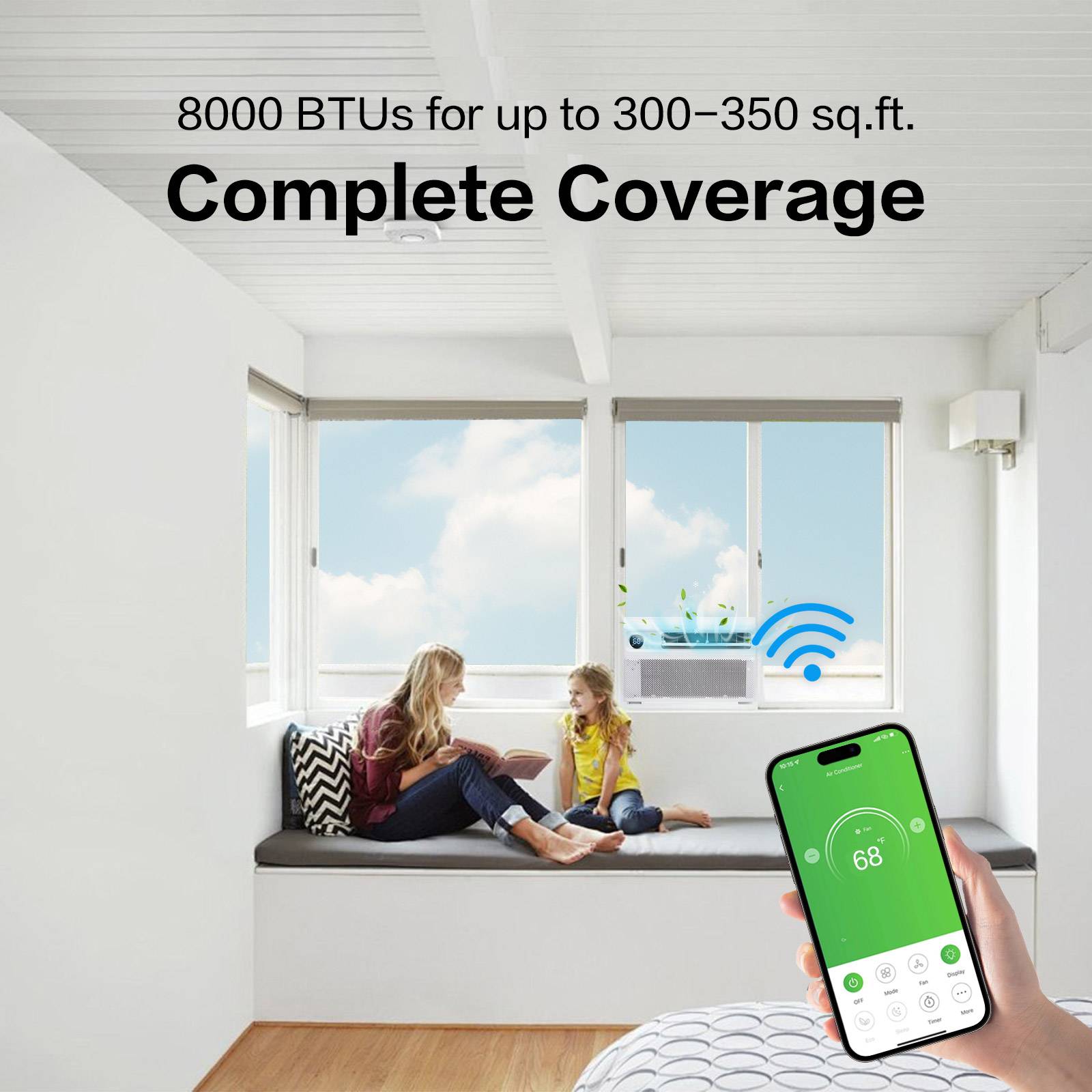 Zokop 8000-12000 BTU Inverter Window Air Conditioner AC Unit Wifi&Remote Control