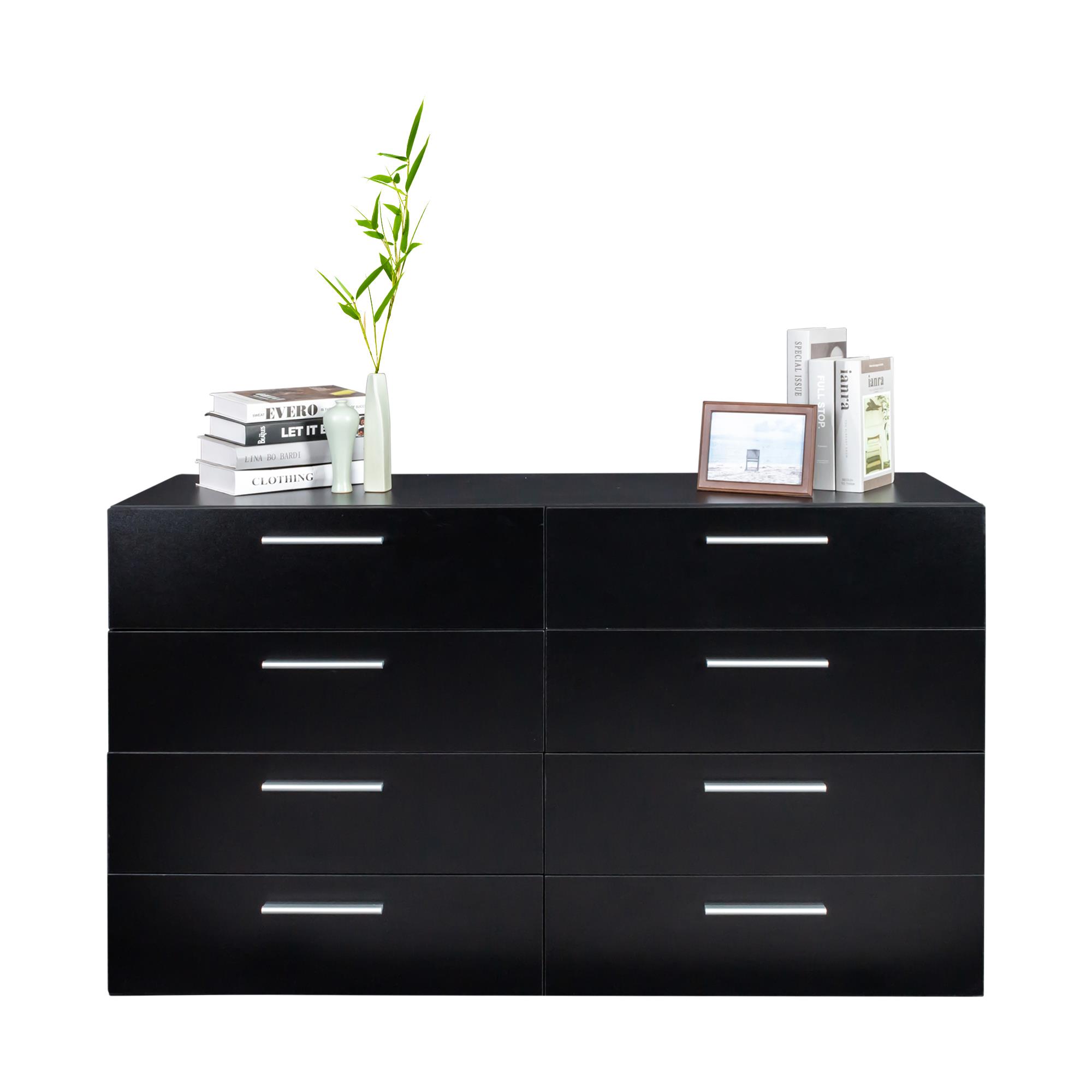 8 Drawers Dresser Double Wood Storage Dressers Chests of Drawers for Bedroom 55" - Picture 8 of 10