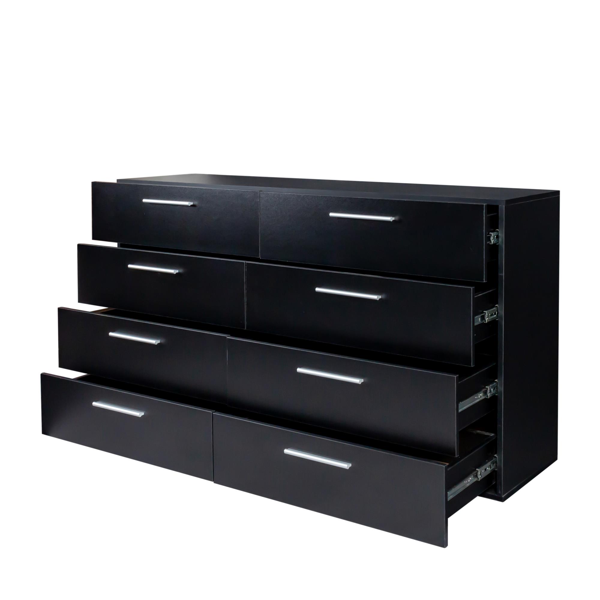 8 Drawers Dresser Double Wood Storage Dressers Chests of Drawers for Bedroom 55" - Picture 9 of 10